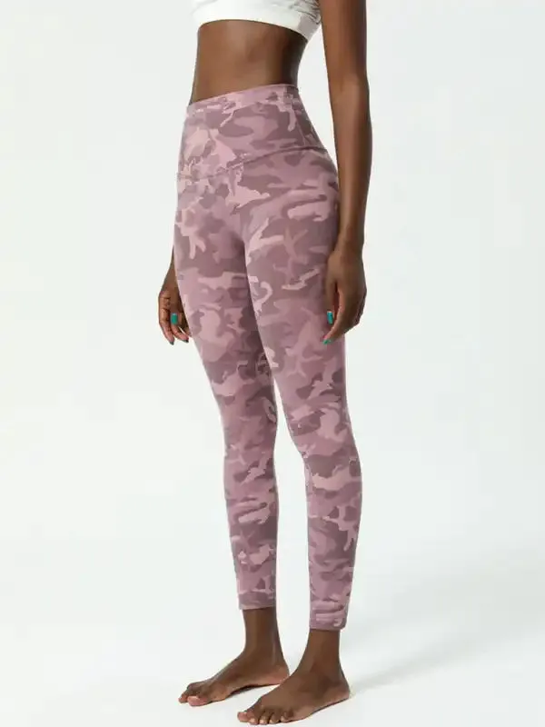 European and American camouflage yoga pants women’s double-sided nude printing yoga pants