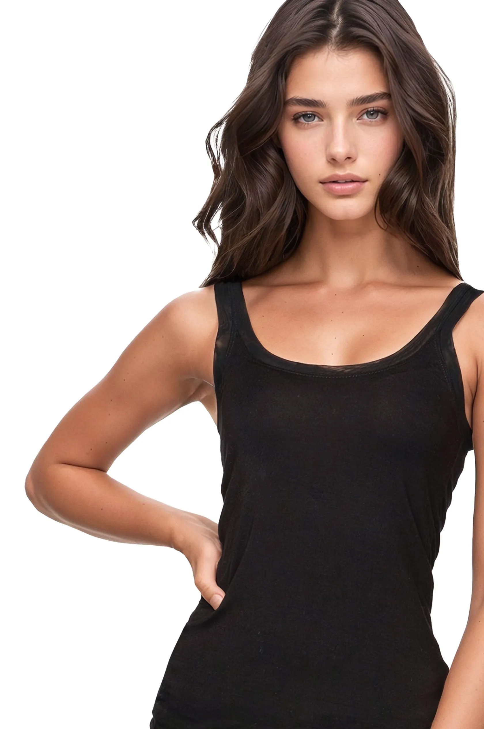 Everyday Jersey Knit Cami with Mesh Trim