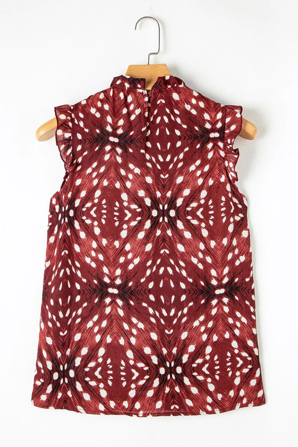 Floral Printed Cap Sleeve Flutter Summer Tank Top for Women