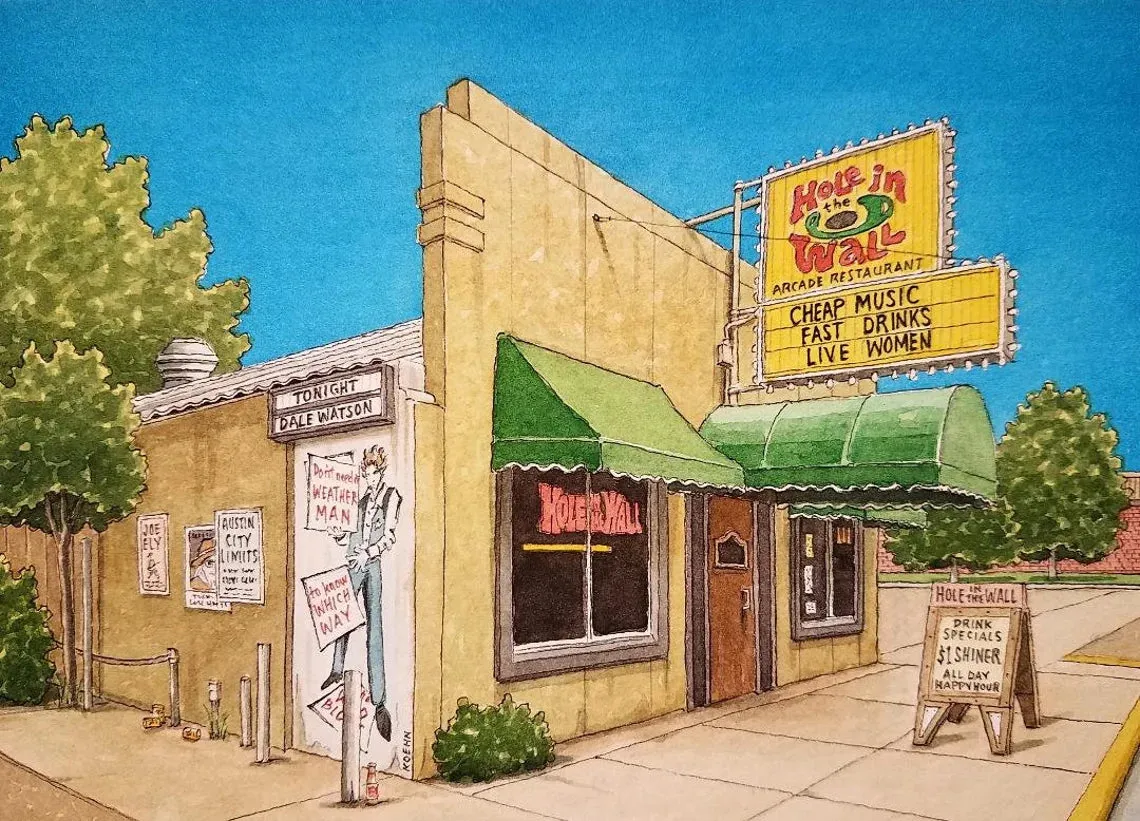 Framed Art Print 5" x 7" | Roadtrippin' Texas |  Jim Koehn Artwork