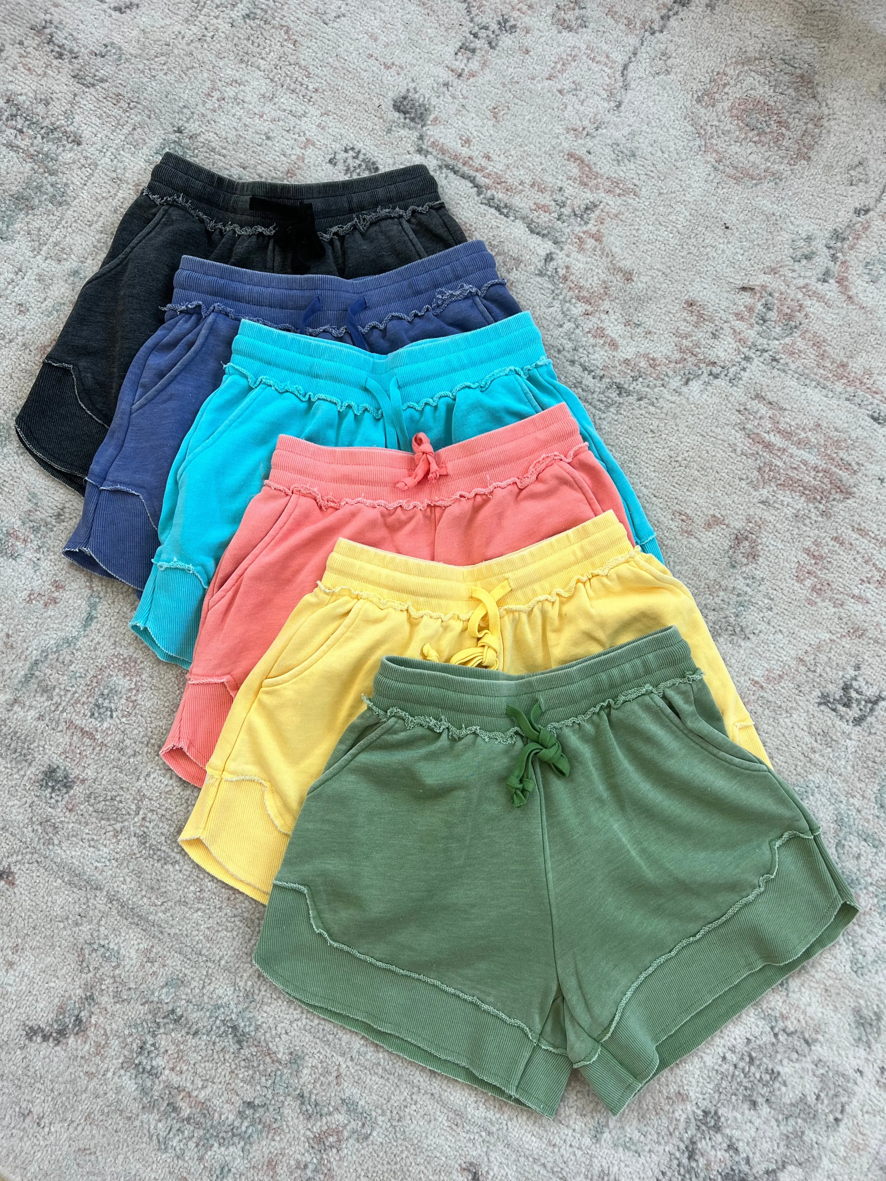 French Terry Stevie Shorts - Capri Blue by Michelle Mae