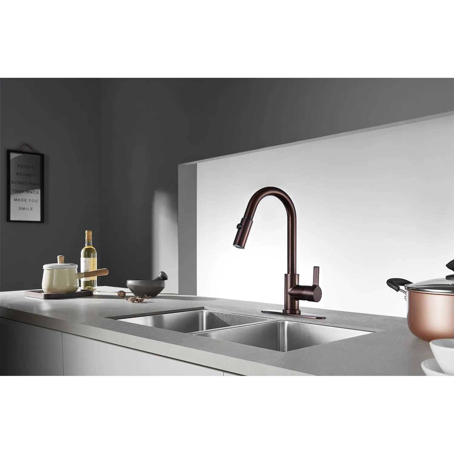 Gourmetier LS8783CTL Continental Single-Handle Pull-Down Kitchen Faucet