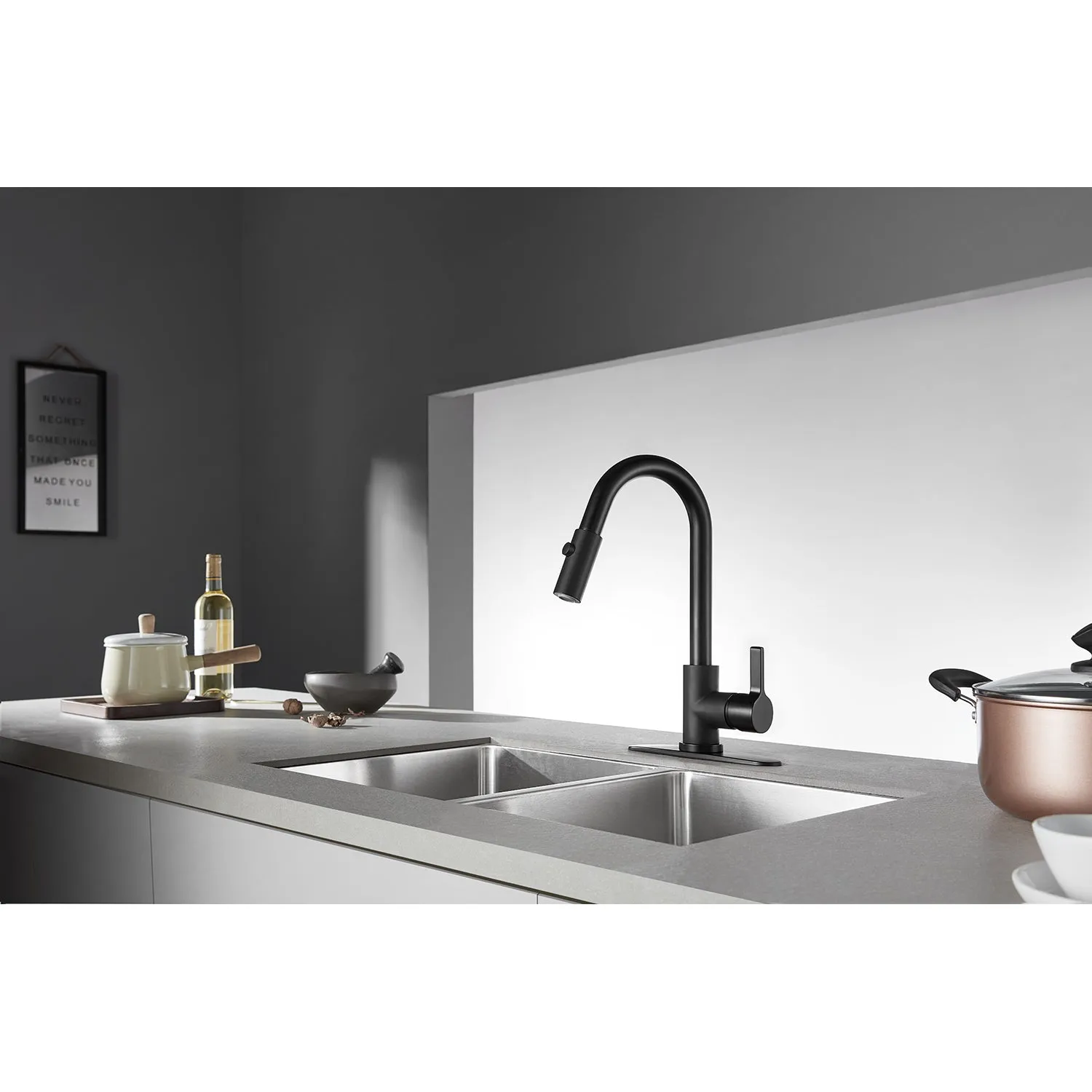 Gourmetier LS8783CTL Continental Single-Handle Pull-Down Kitchen Faucet