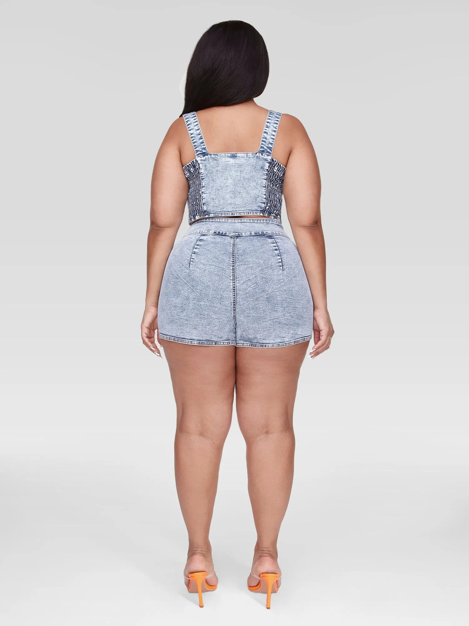 Harper Rhinestone Detail Denim Corset Top