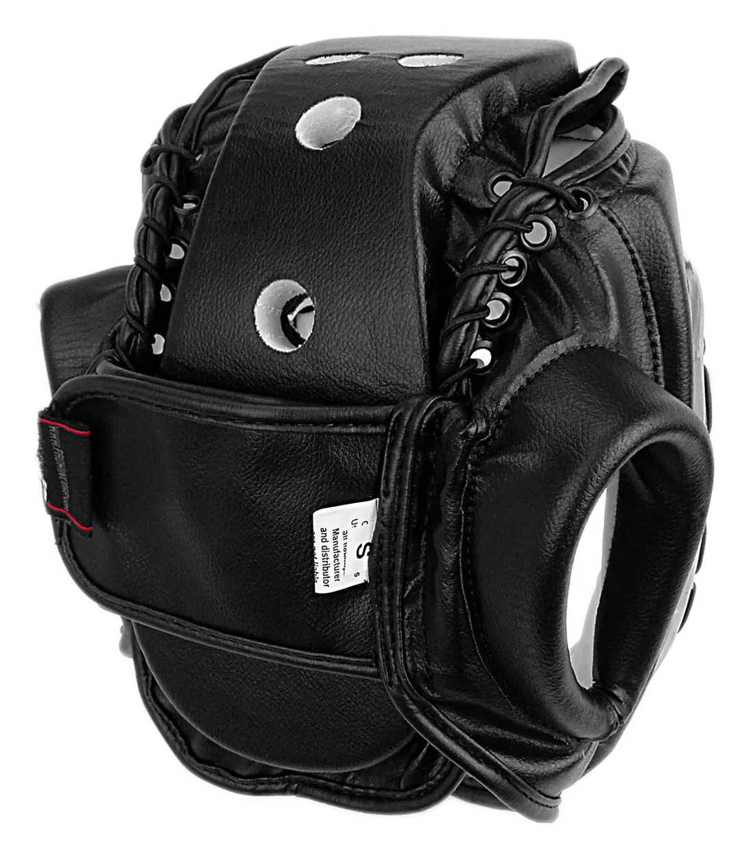 Head Gear w/Clear Shield, Synthetic Leather, Black