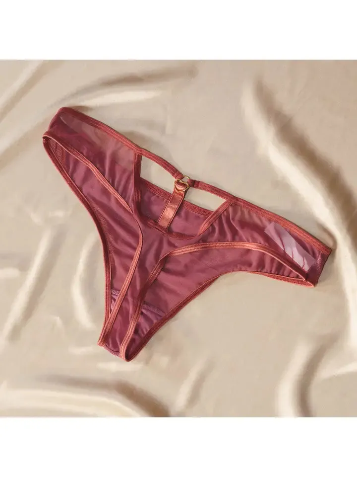 Hearts of Venus Keyhole Thong in Copper Rose