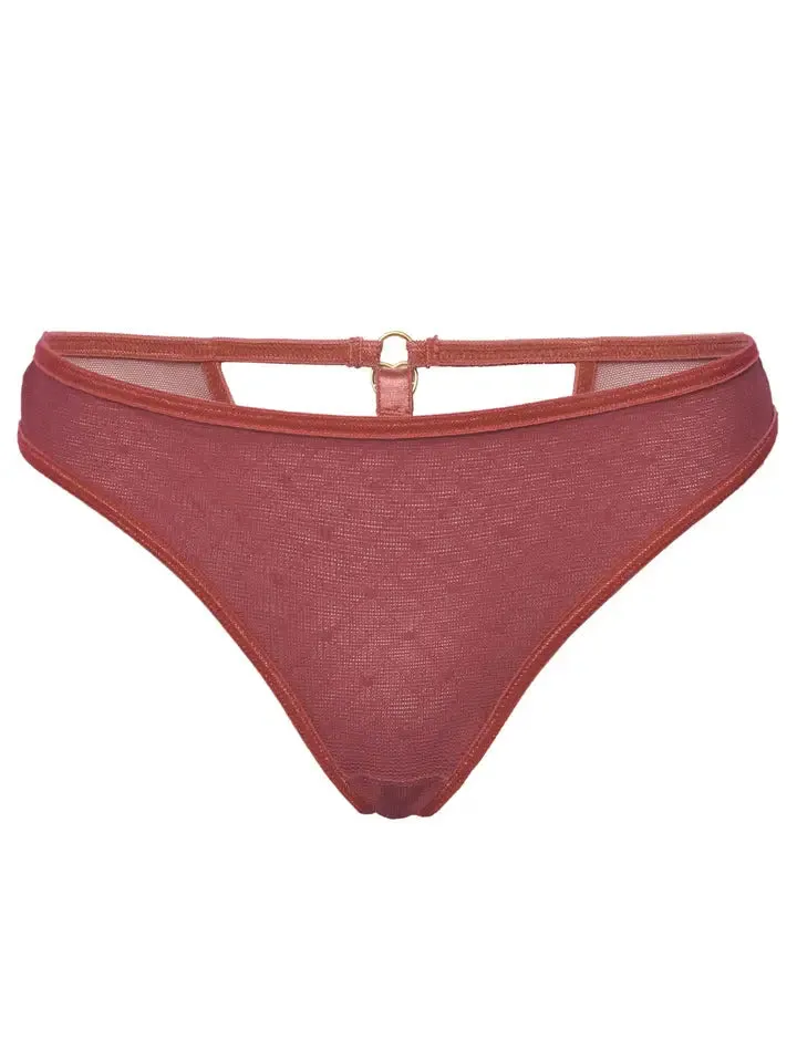 Hearts of Venus Keyhole Thong in Copper Rose