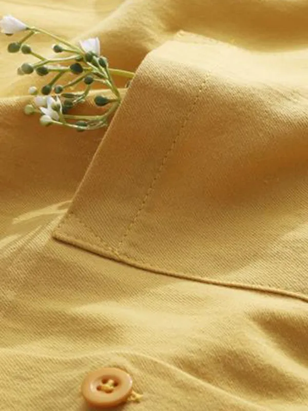 High-Low Long Sleeves Solid Color Lapel Shirts Tops