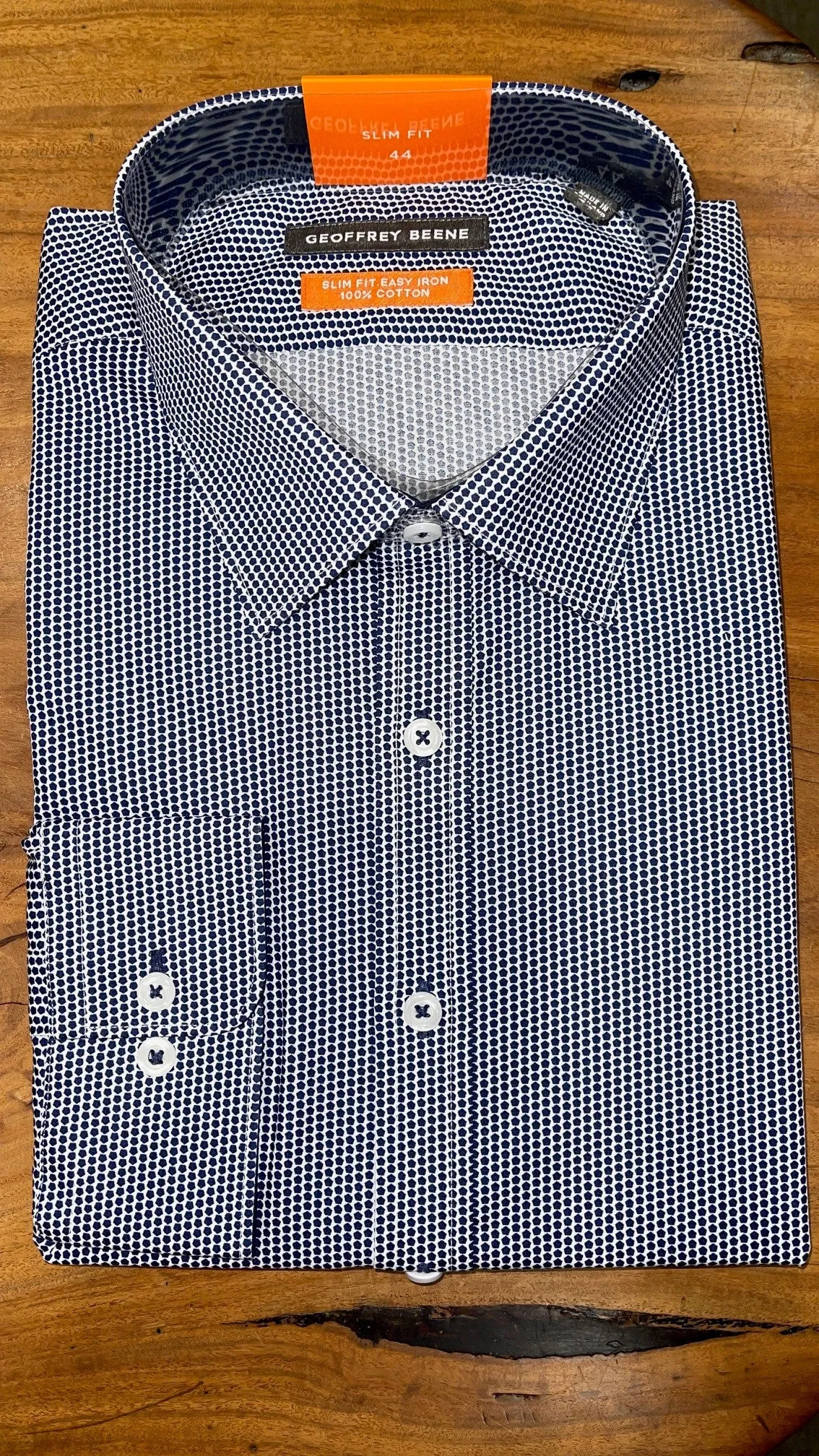 Long Sleeve Business Shirt - Navy & White