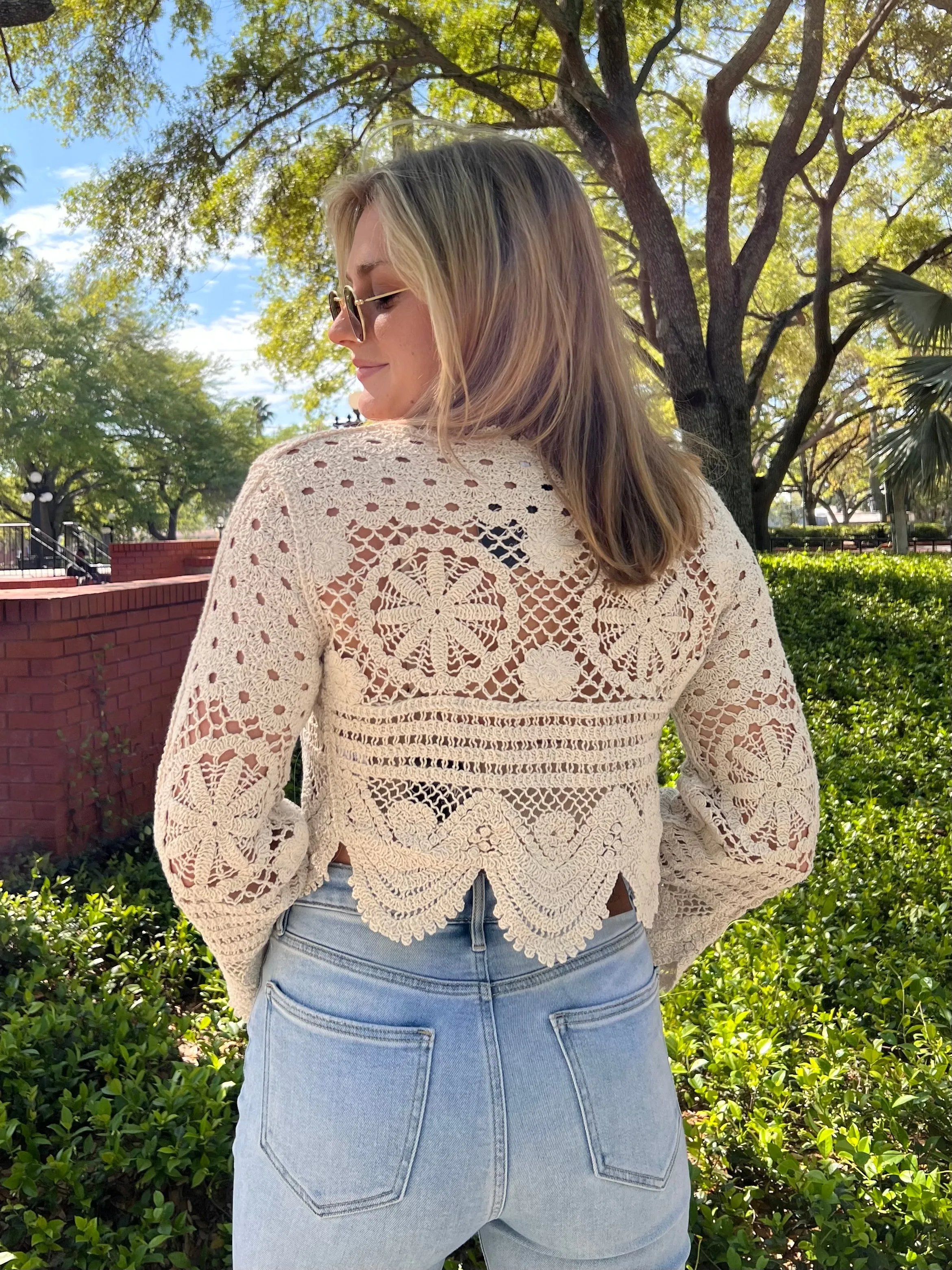 MAGGIE CROCHET TOP IN NATURAL