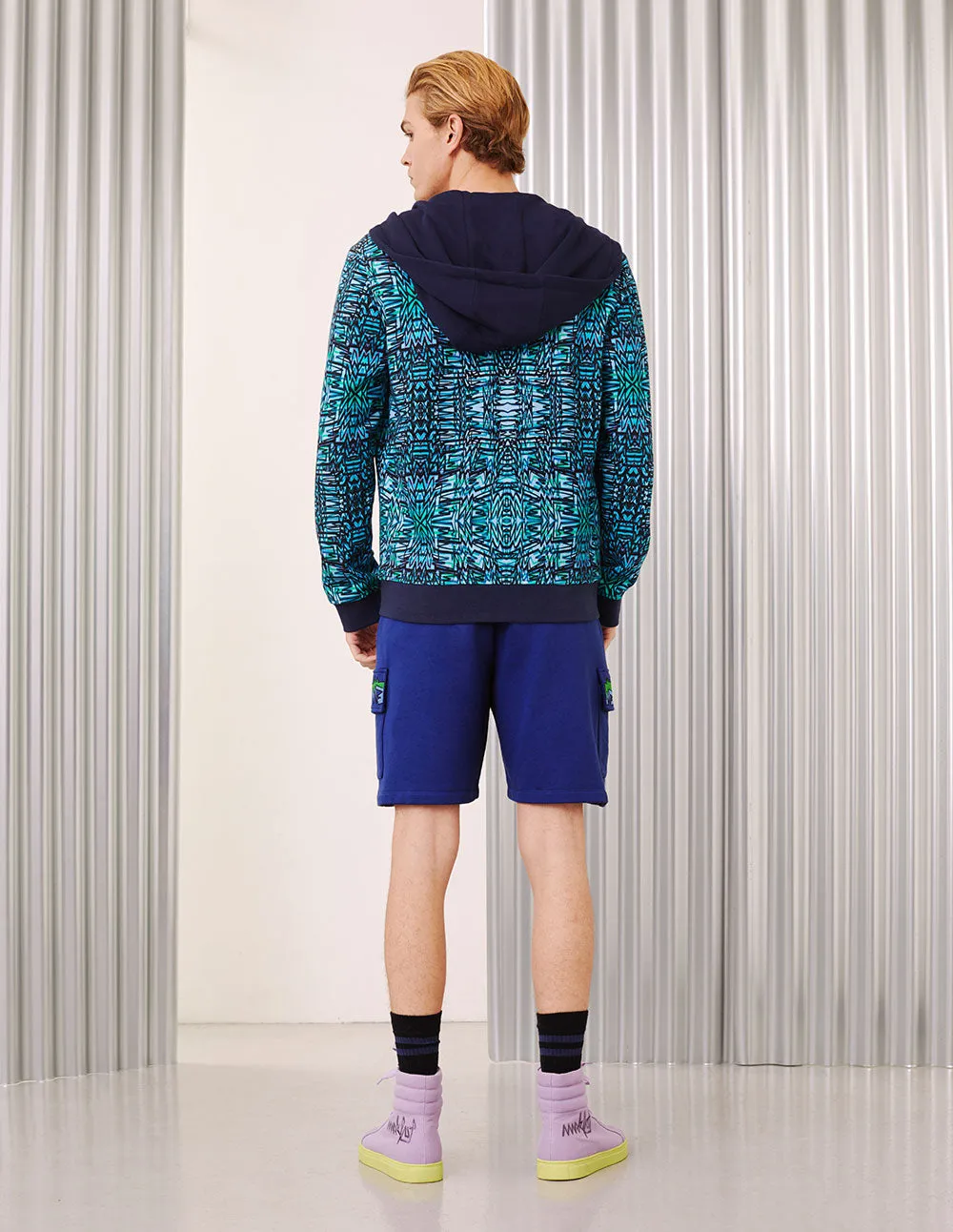 MARK FAST MEN CASUAL SHORTS WITH MF PATTERN