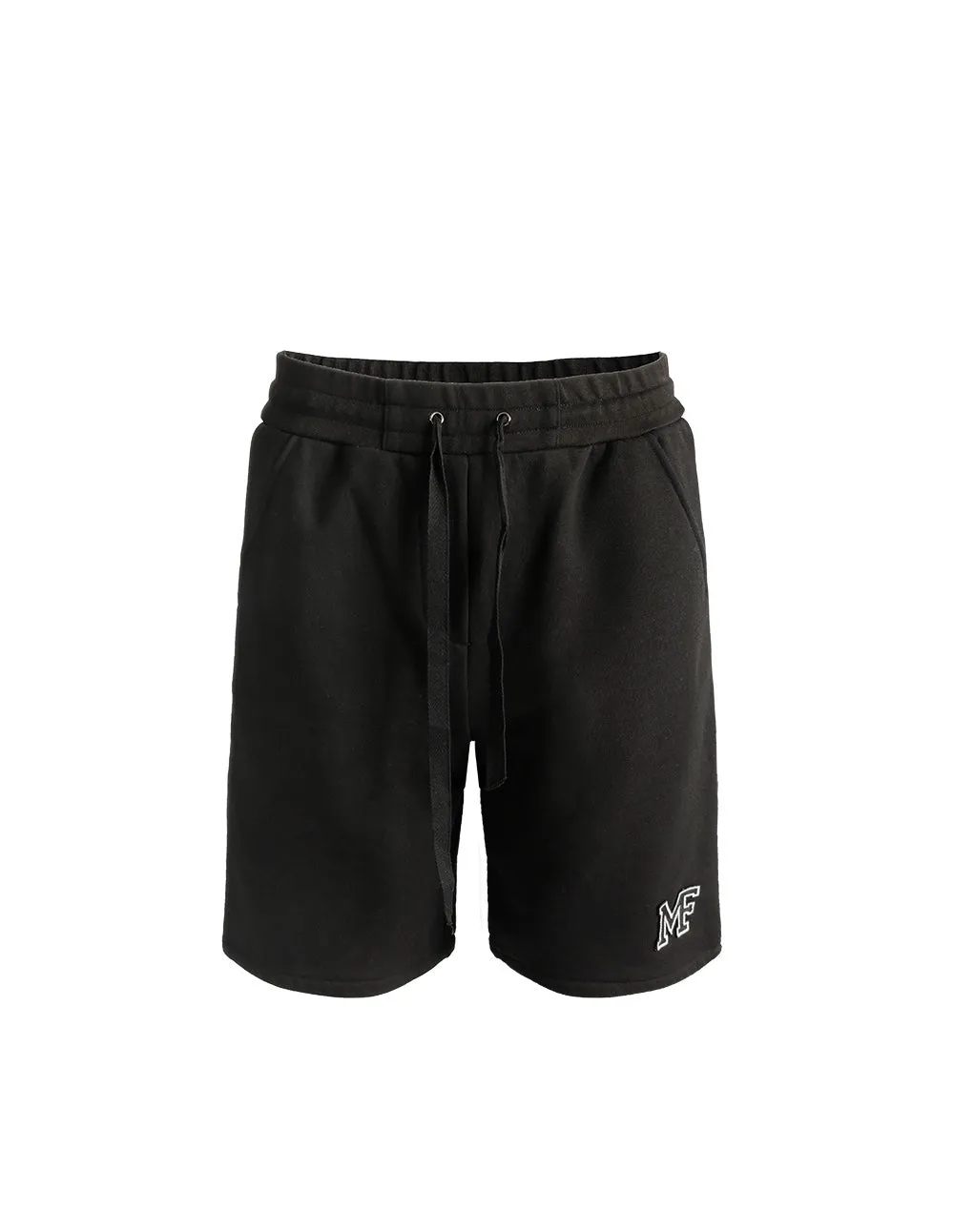 MARK FAST MEN OVERSIZE BLACK CASUAL SPORTS SHORTS WITH MF LOGO EMBROIDERY