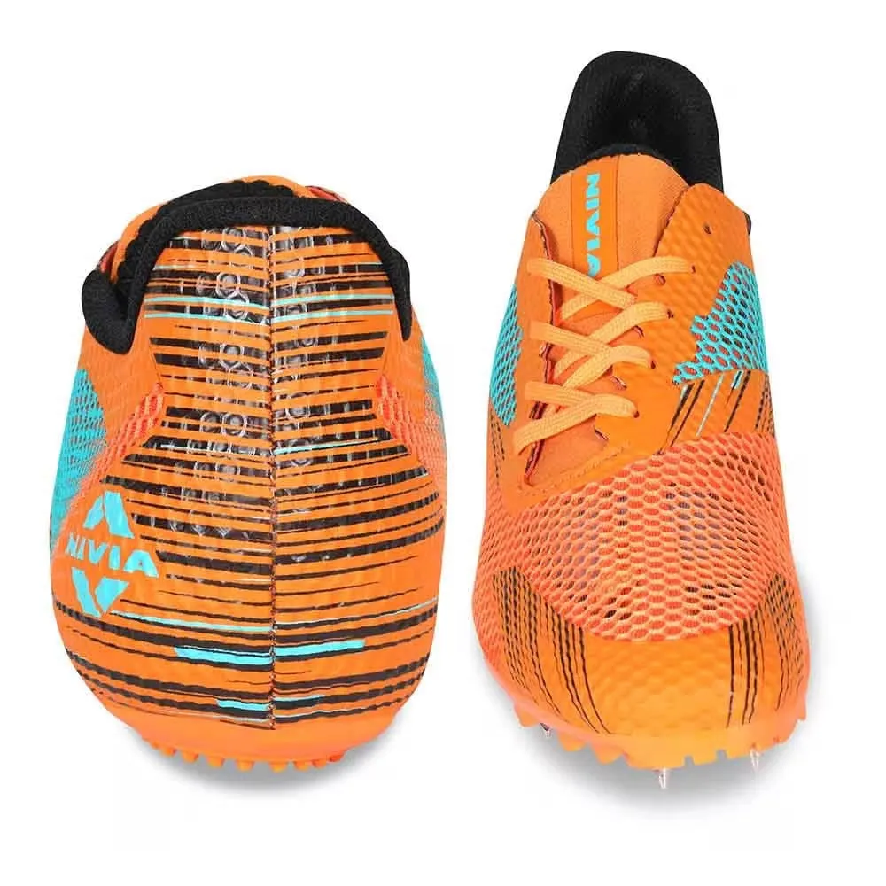 NIVIA TF-100 Track and Field Spikes Running Athletic Shoes (Orange)