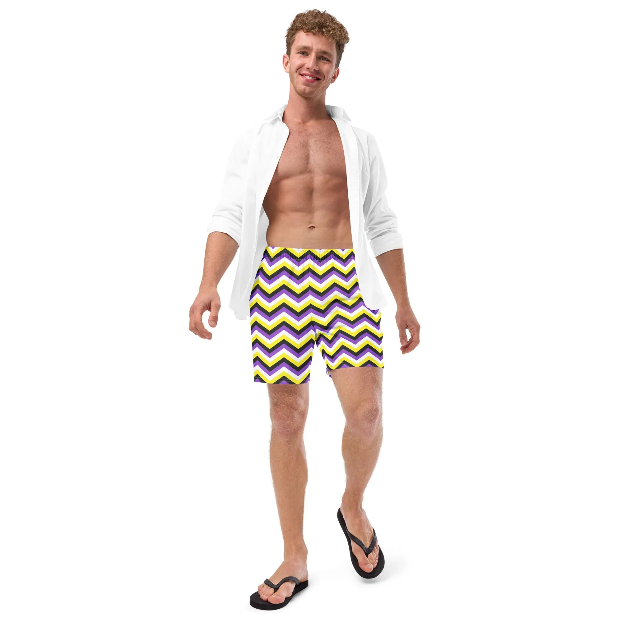 Non-Binary Zig Zag Swimming Trunks
