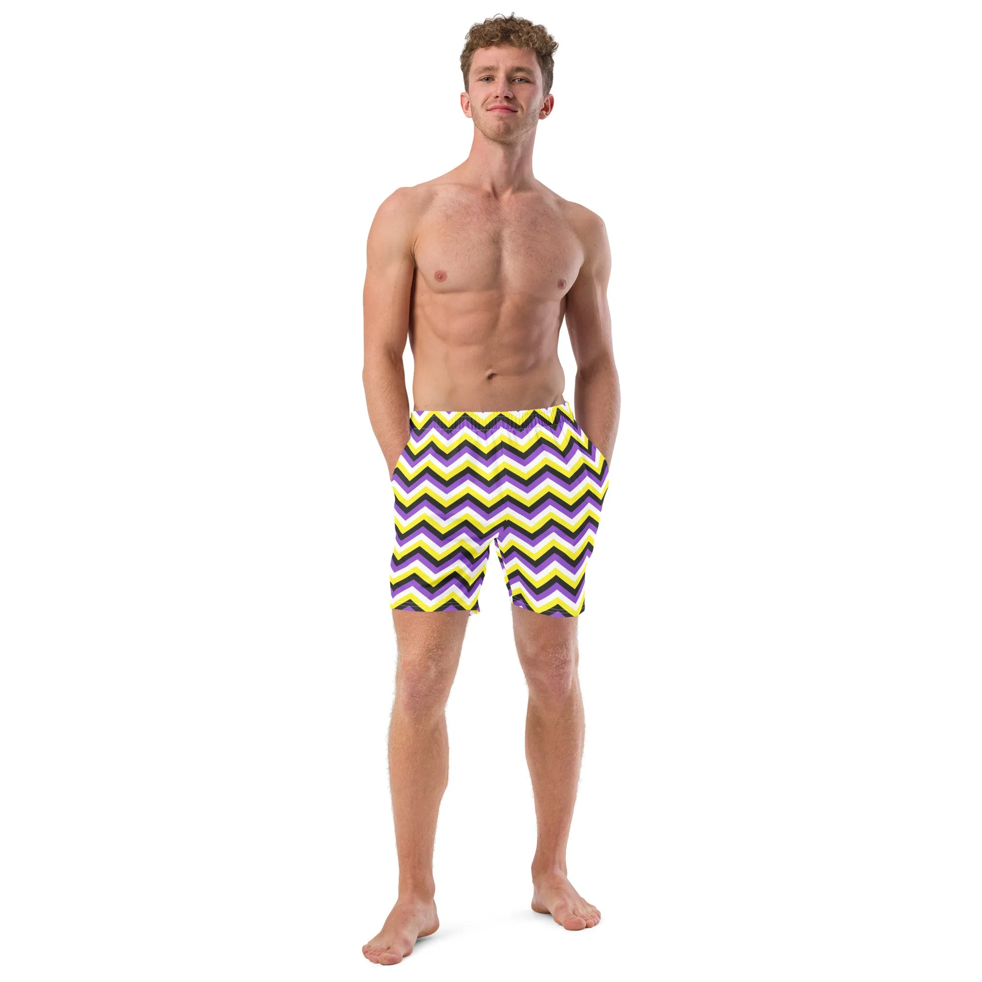 Non-Binary Zig Zag Swimming Trunks
