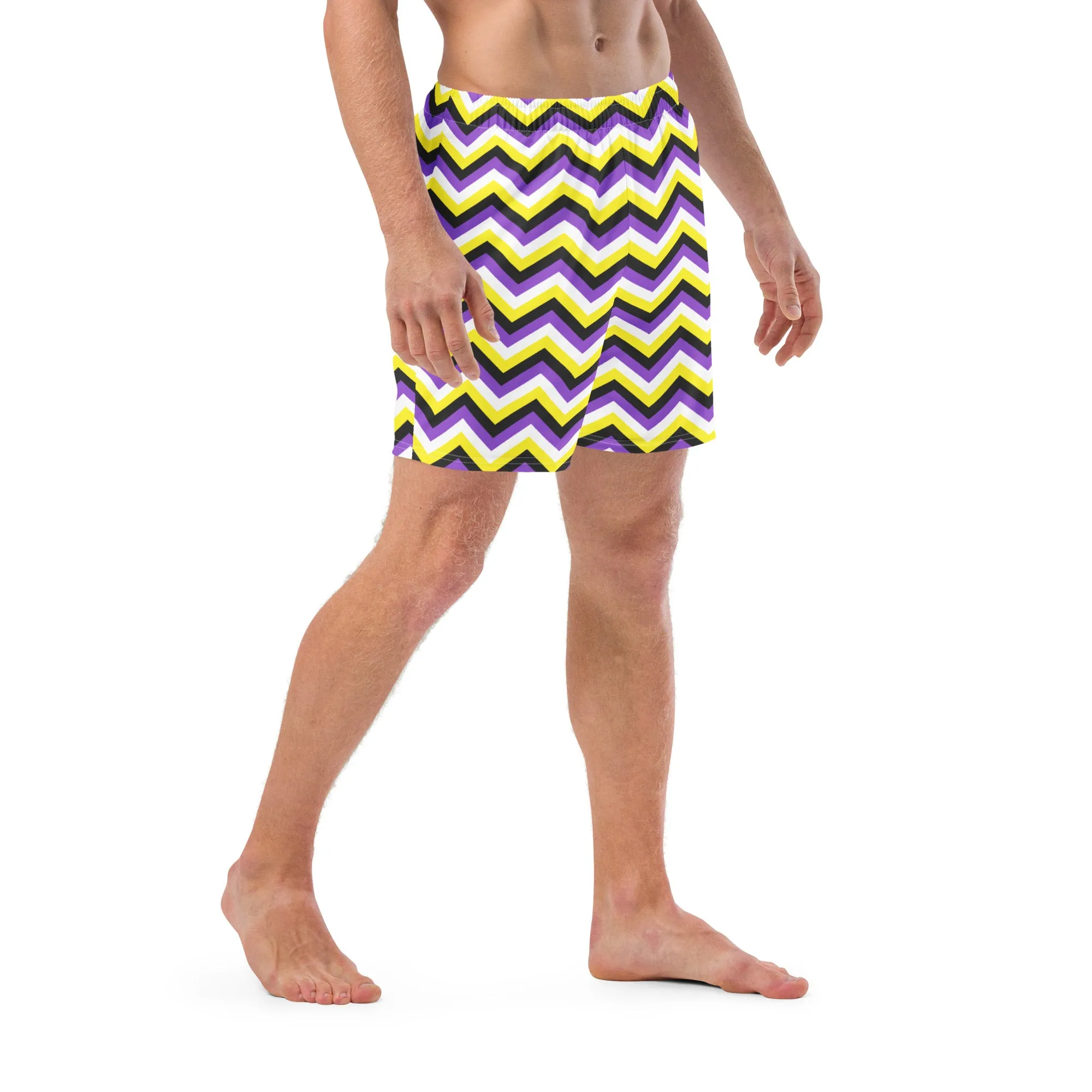 Non-Binary Zig Zag Swimming Trunks
