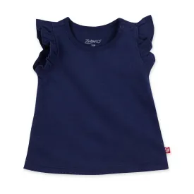 Organic Cotton Flutter Top - True Navy