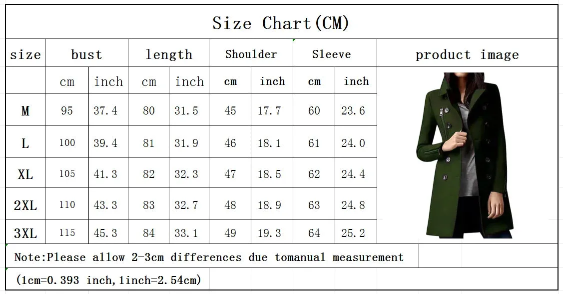 Outerwears Winter Damen Trenchcoat Zweireihig mit Futter Europäische Größe Mäntel Revers Lässige Lange Jacke Damenbekleidung