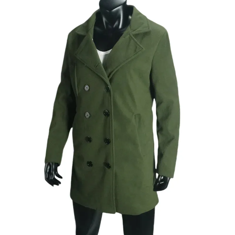Outerwears Winter Damen Trenchcoat Zweireihig mit Futter Europäische Größe Mäntel Revers Lässige Lange Jacke Damenbekleidung