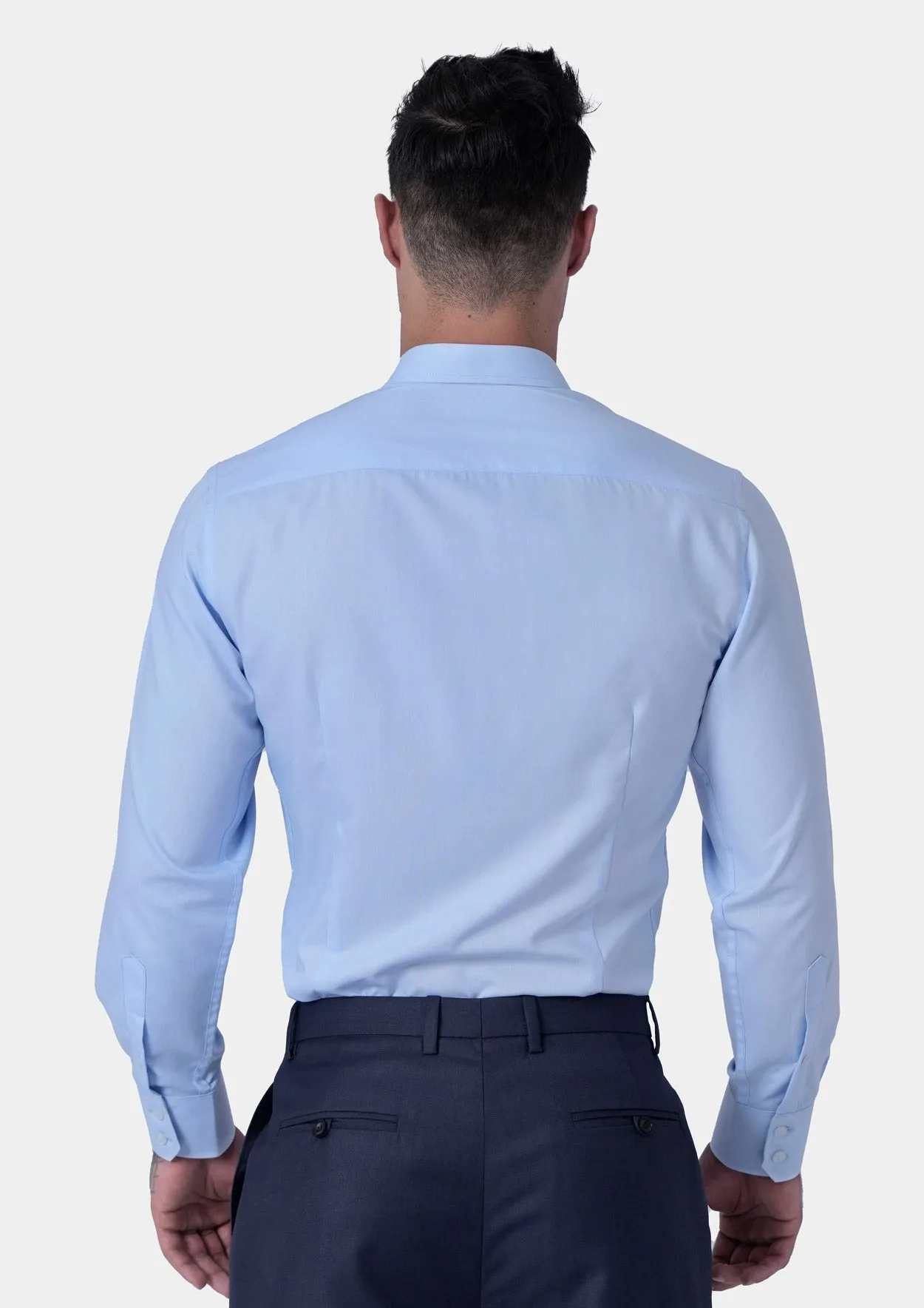 Pale Blue Cotton Broadcloth Shirt