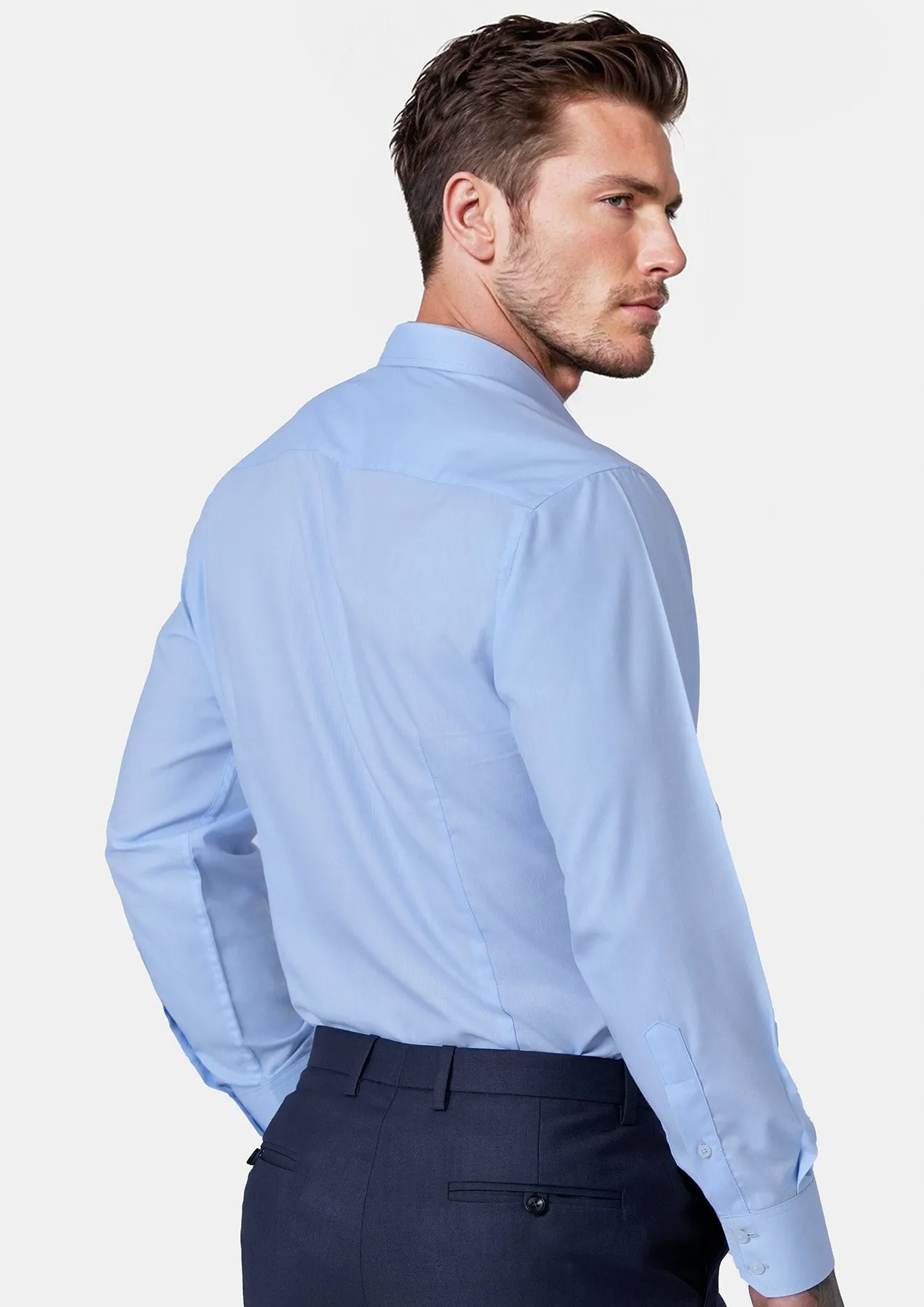 Pale Blue Cotton Broadcloth Shirt