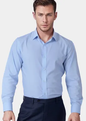 Pale Blue Cotton Broadcloth Shirt