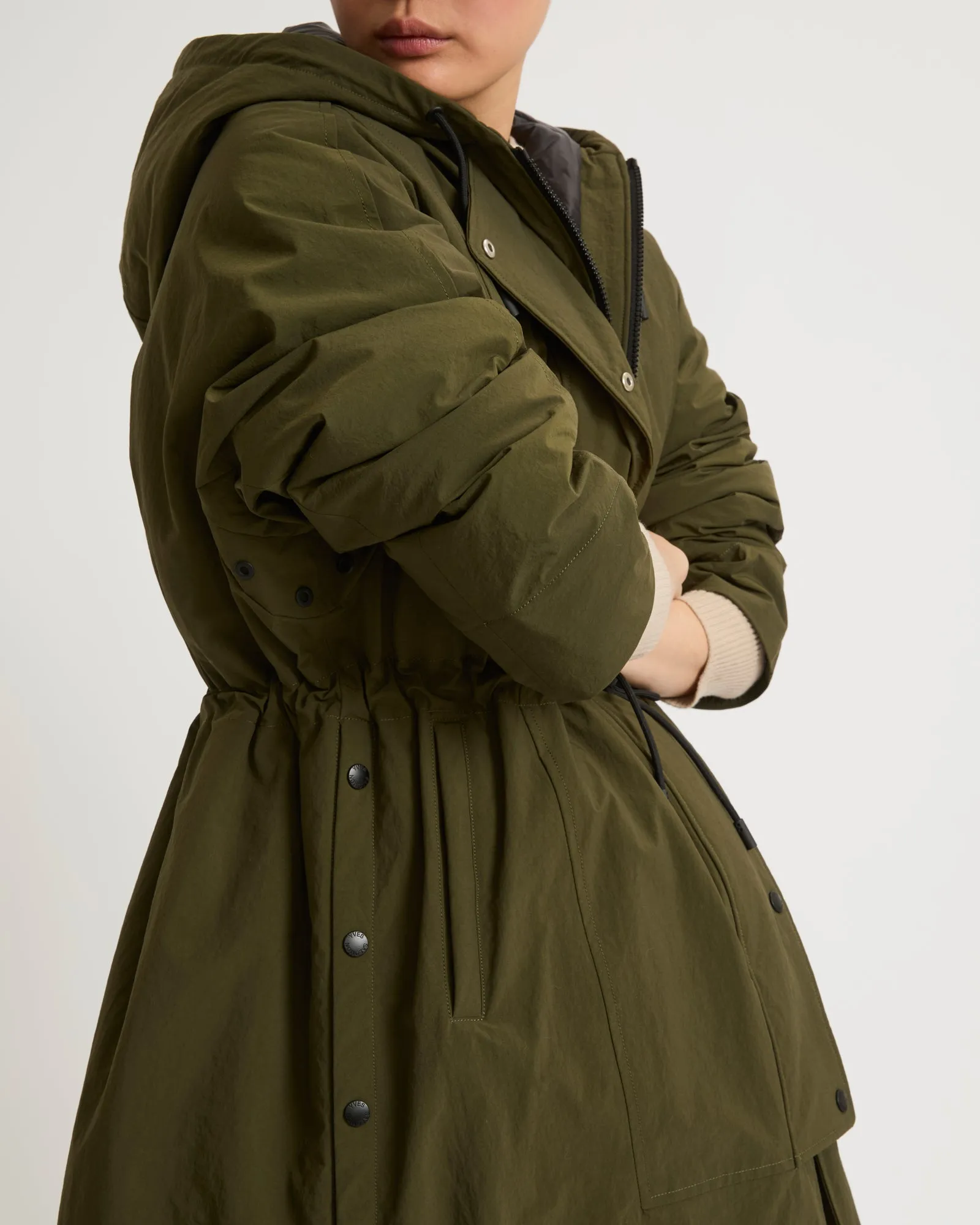 Parka esprit cape en tissu technique
