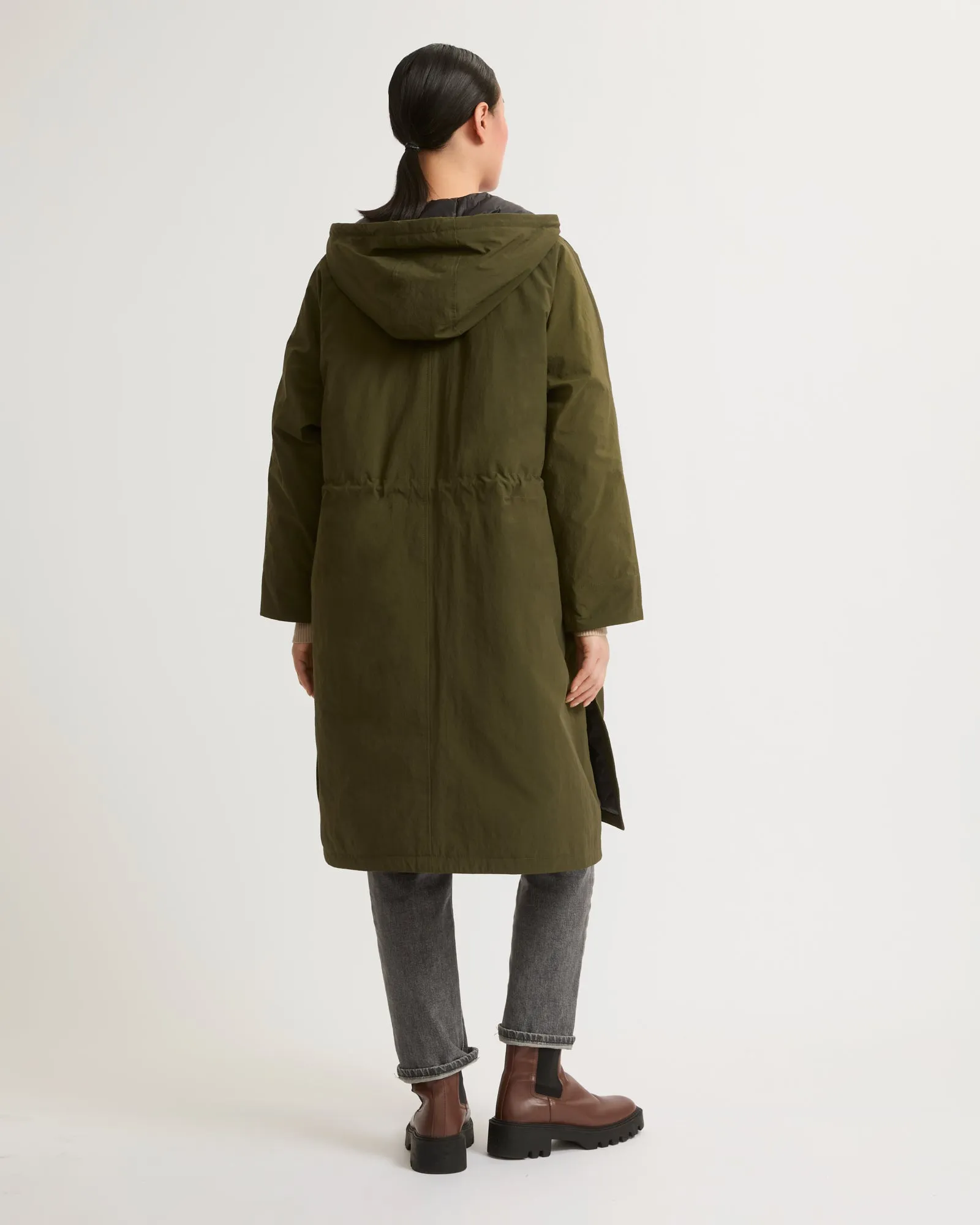 Parka esprit cape en tissu technique