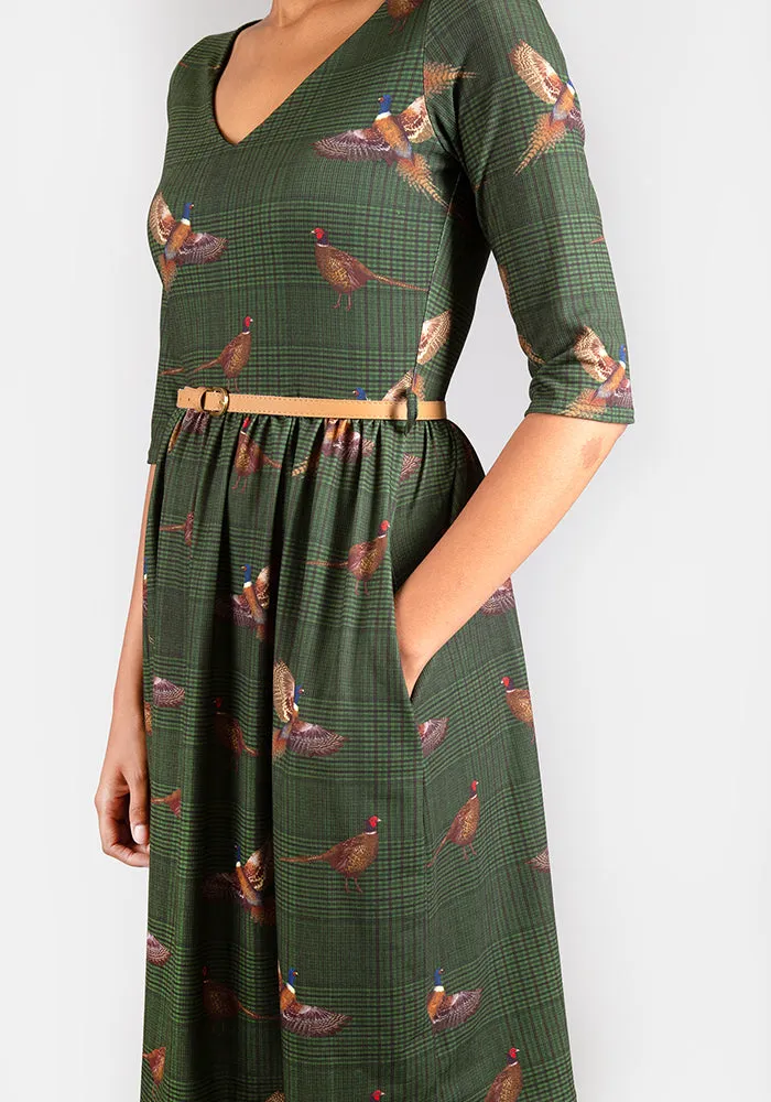 Phyllis Pheasant Print Dress