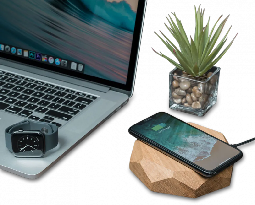 QI Wireless Charging Pad – Oak