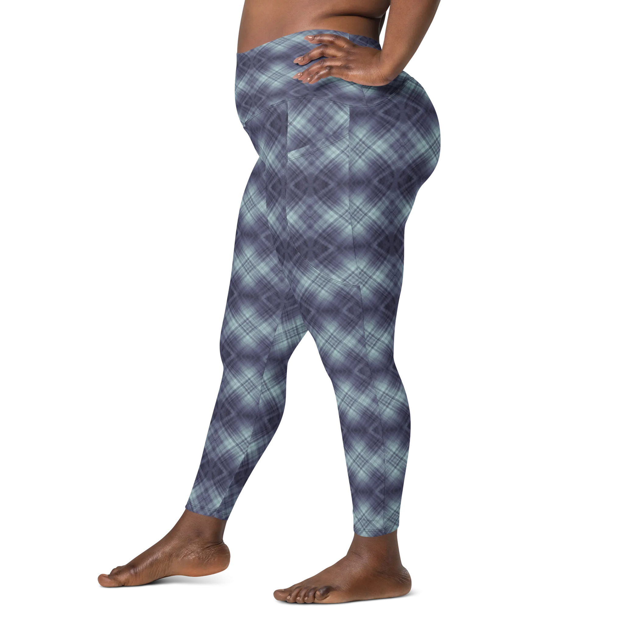 Recursia Argyle Rewired I Leggings With Pockets In Blue