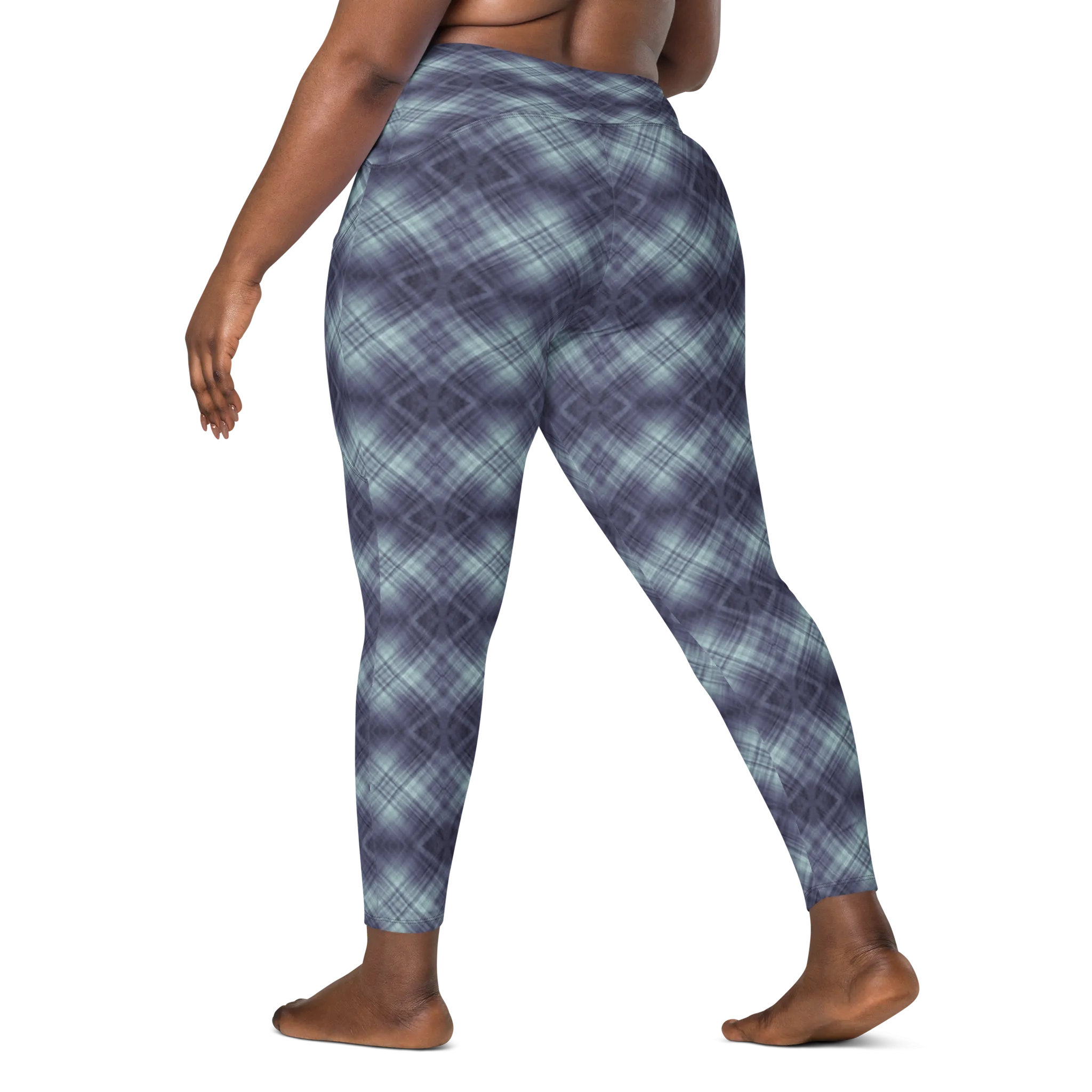 Recursia Argyle Rewired I Leggings With Pockets In Blue