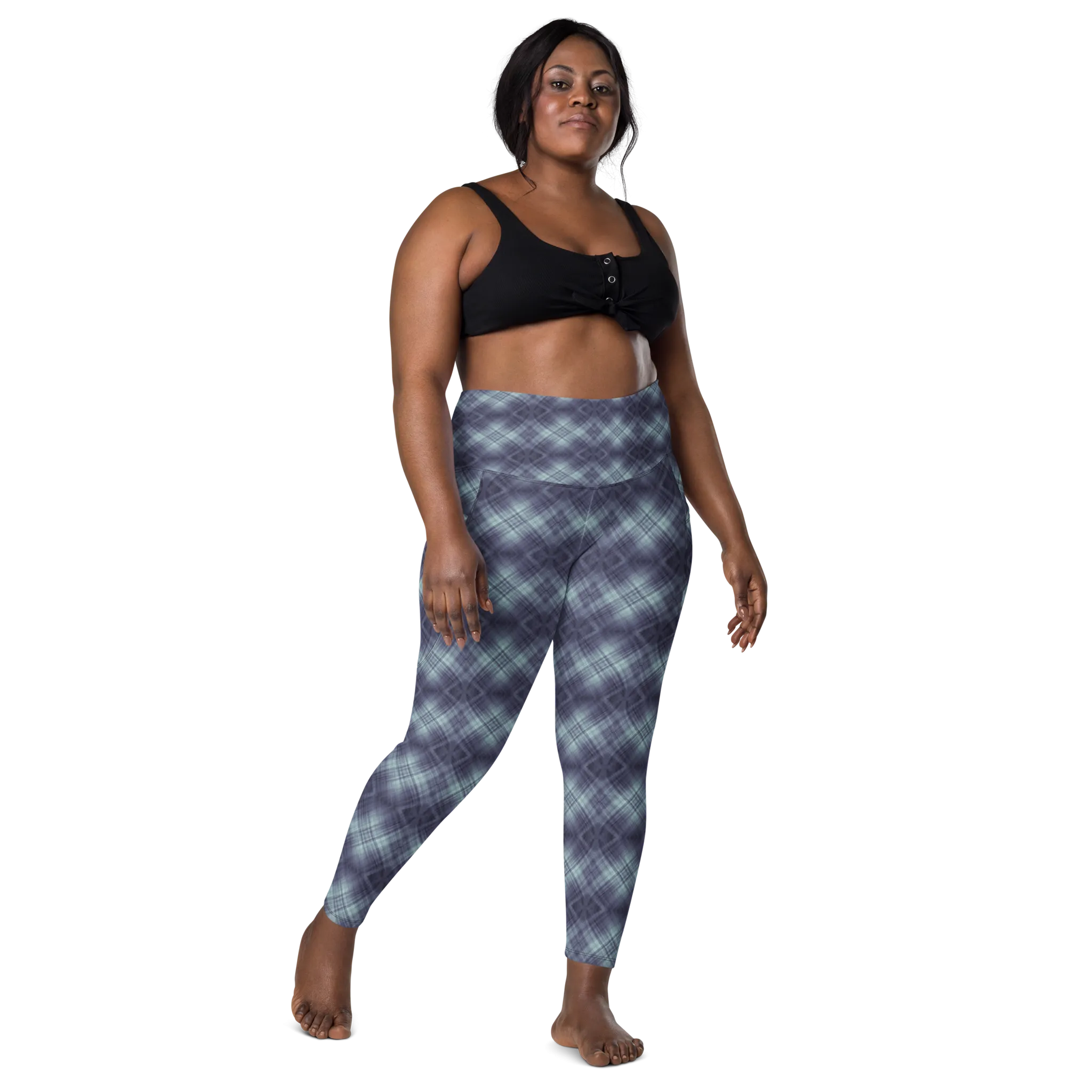 Recursia Argyle Rewired I Leggings With Pockets In Blue