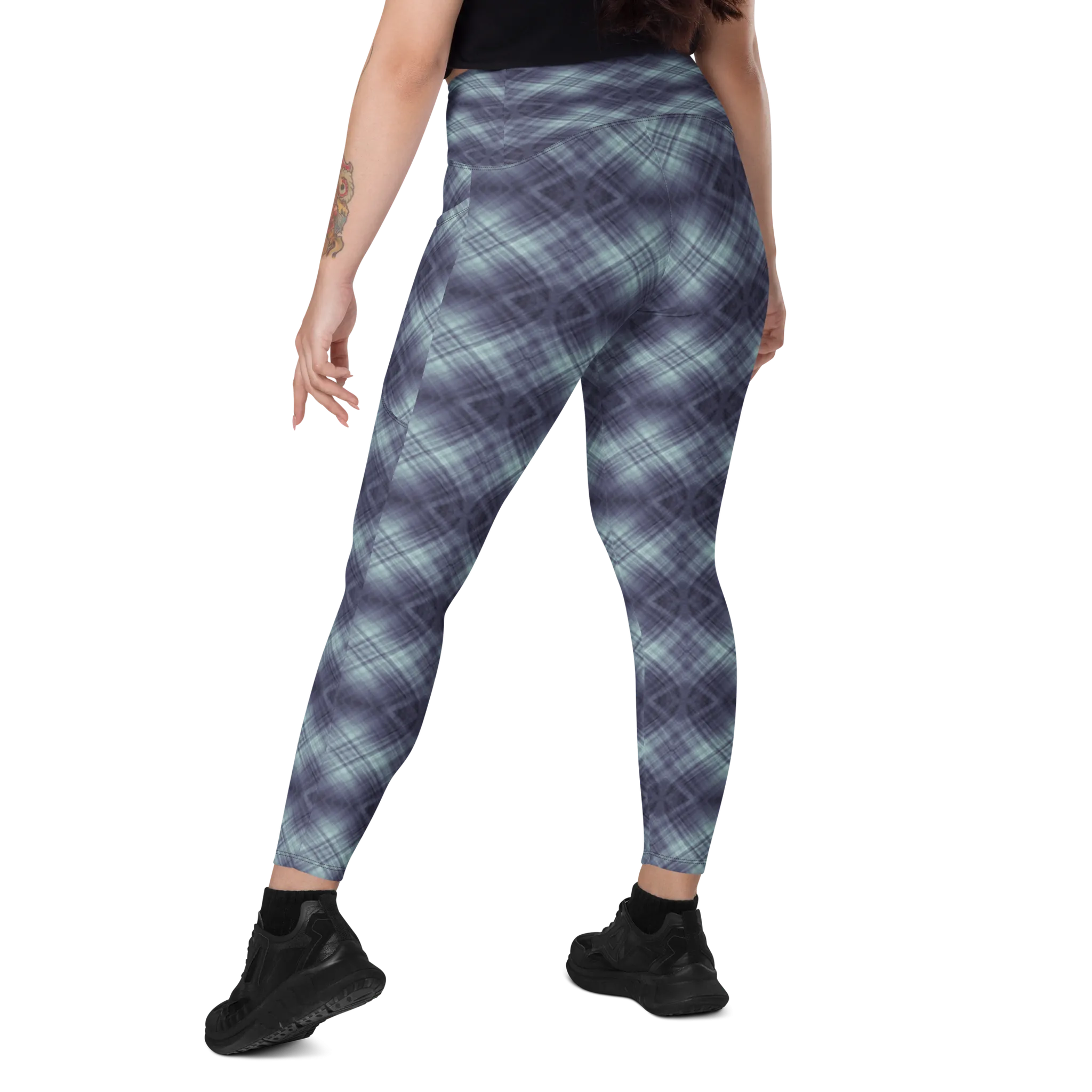 Recursia Argyle Rewired I Leggings With Pockets In Blue