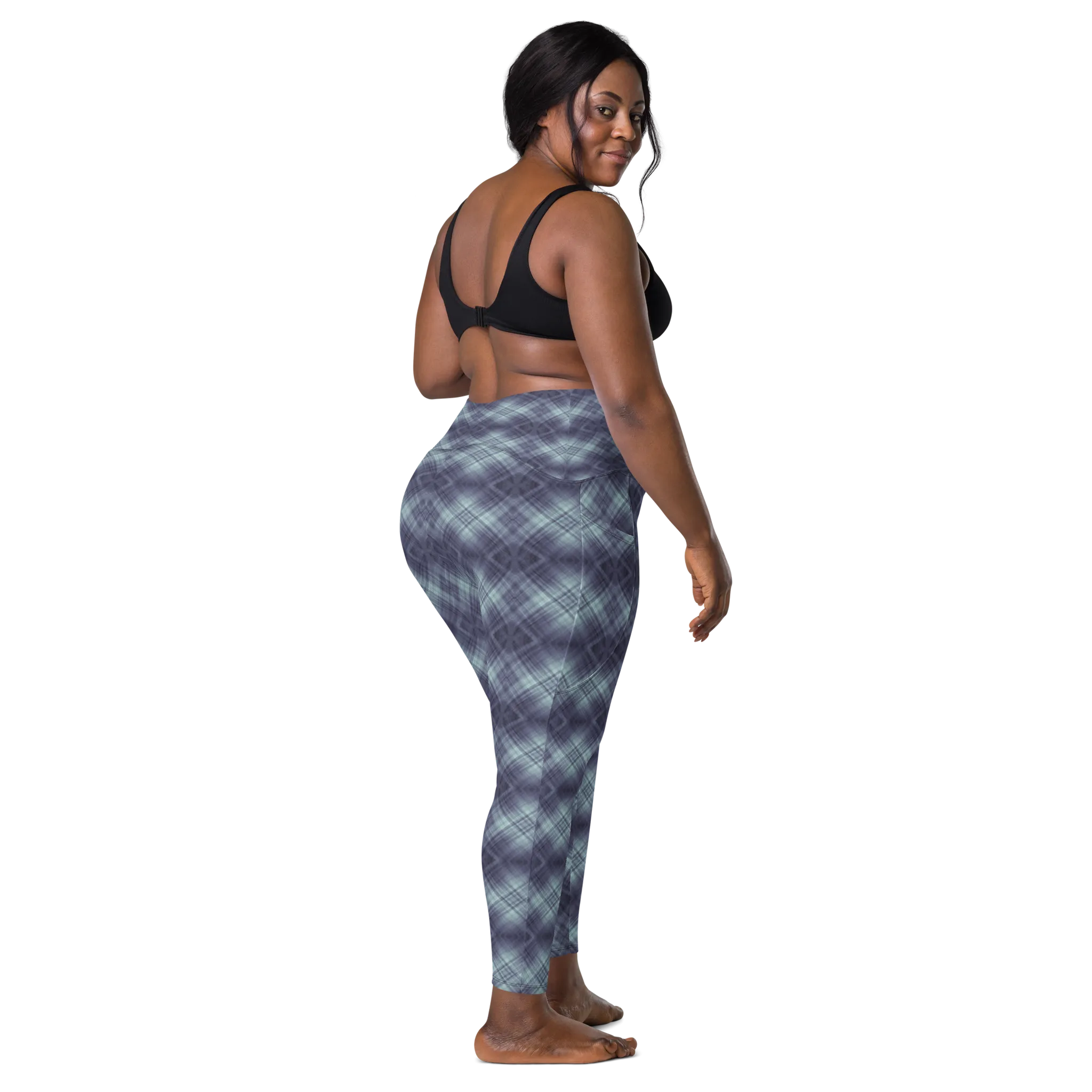 Recursia Argyle Rewired I Leggings With Pockets In Blue