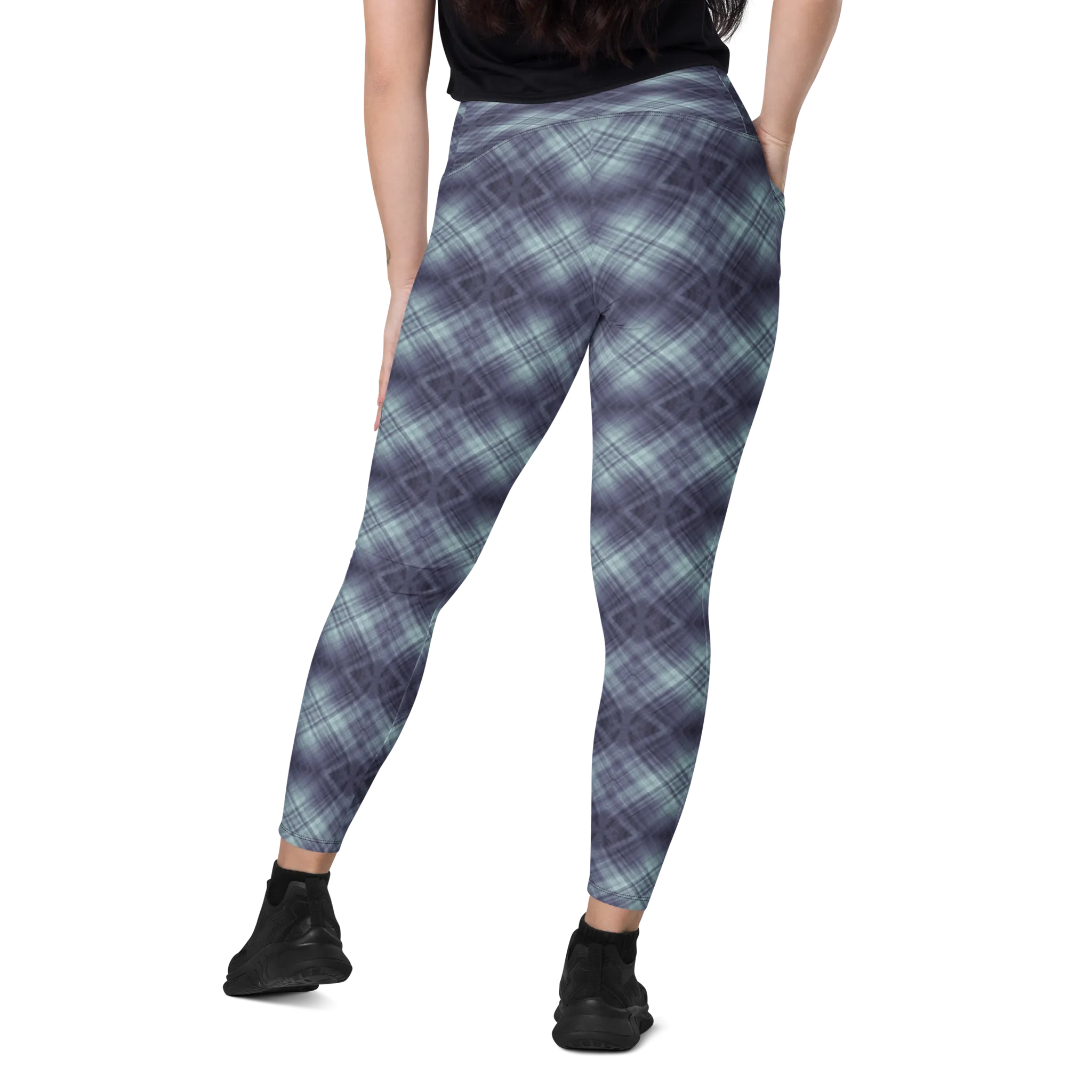 Recursia Argyle Rewired I Leggings With Pockets In Blue