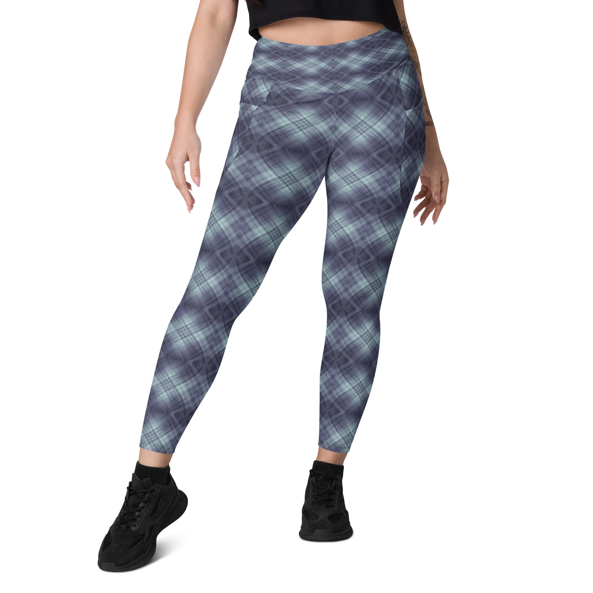 Recursia Argyle Rewired I Leggings With Pockets In Blue