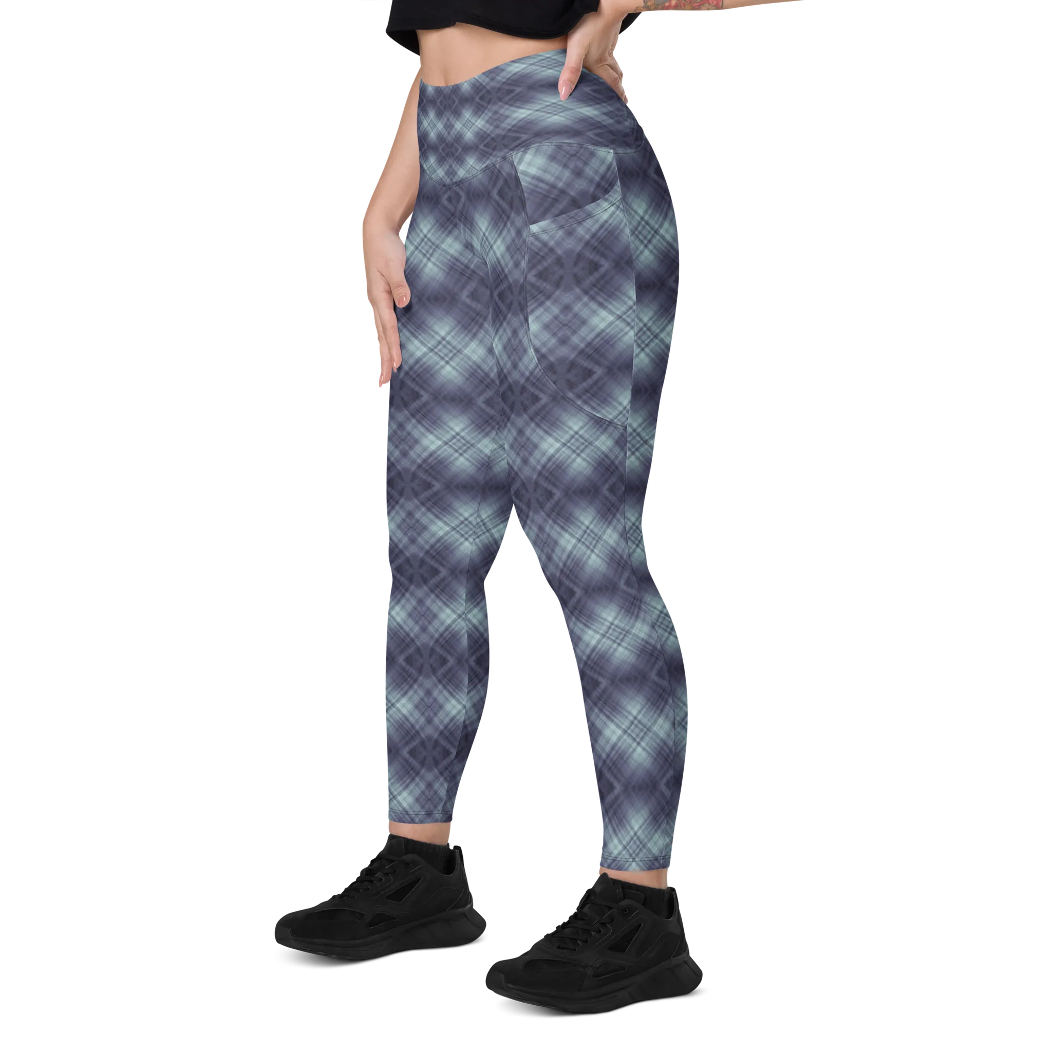 Recursia Argyle Rewired I Leggings With Pockets In Blue