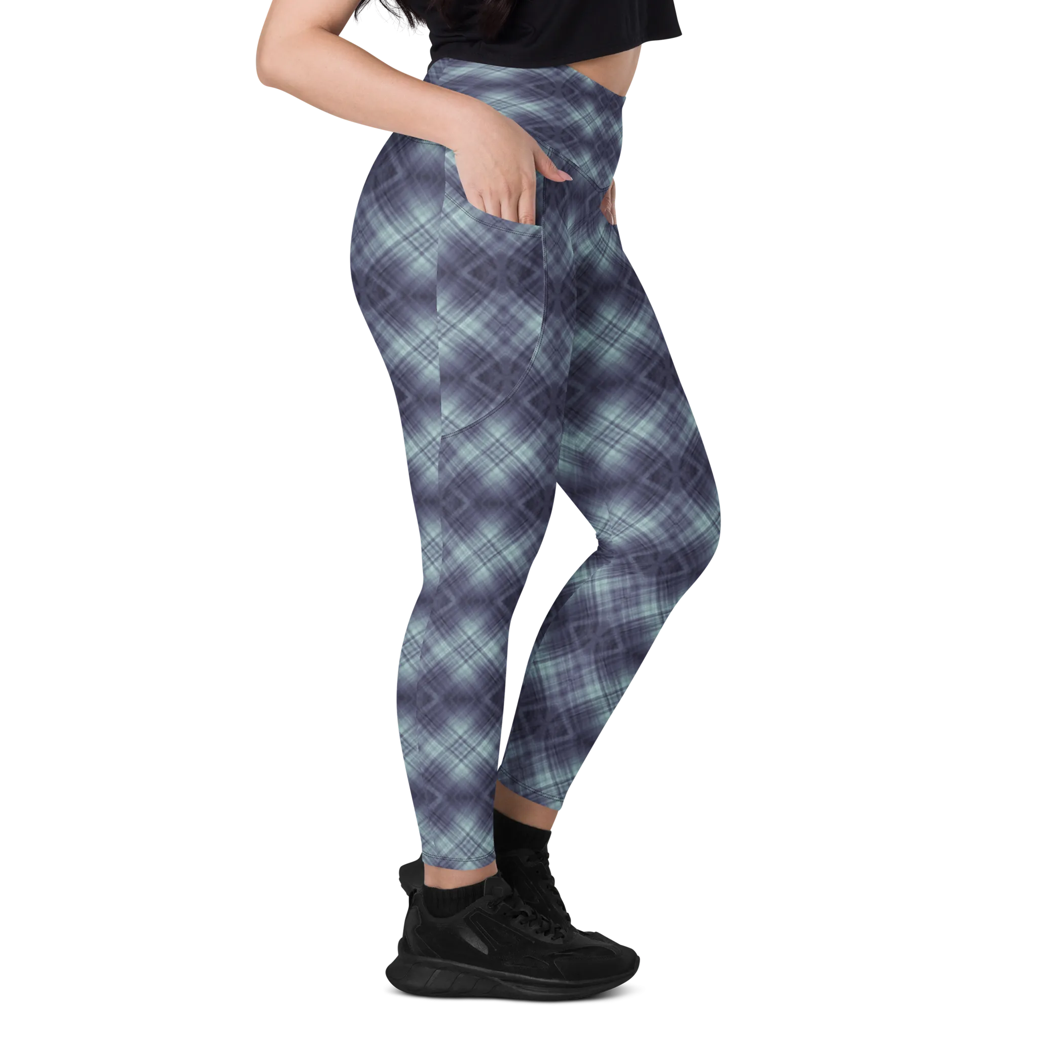 Recursia Argyle Rewired I Leggings With Pockets In Blue