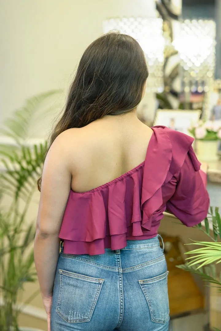 RUFFLE ROMANCE WINE TOP