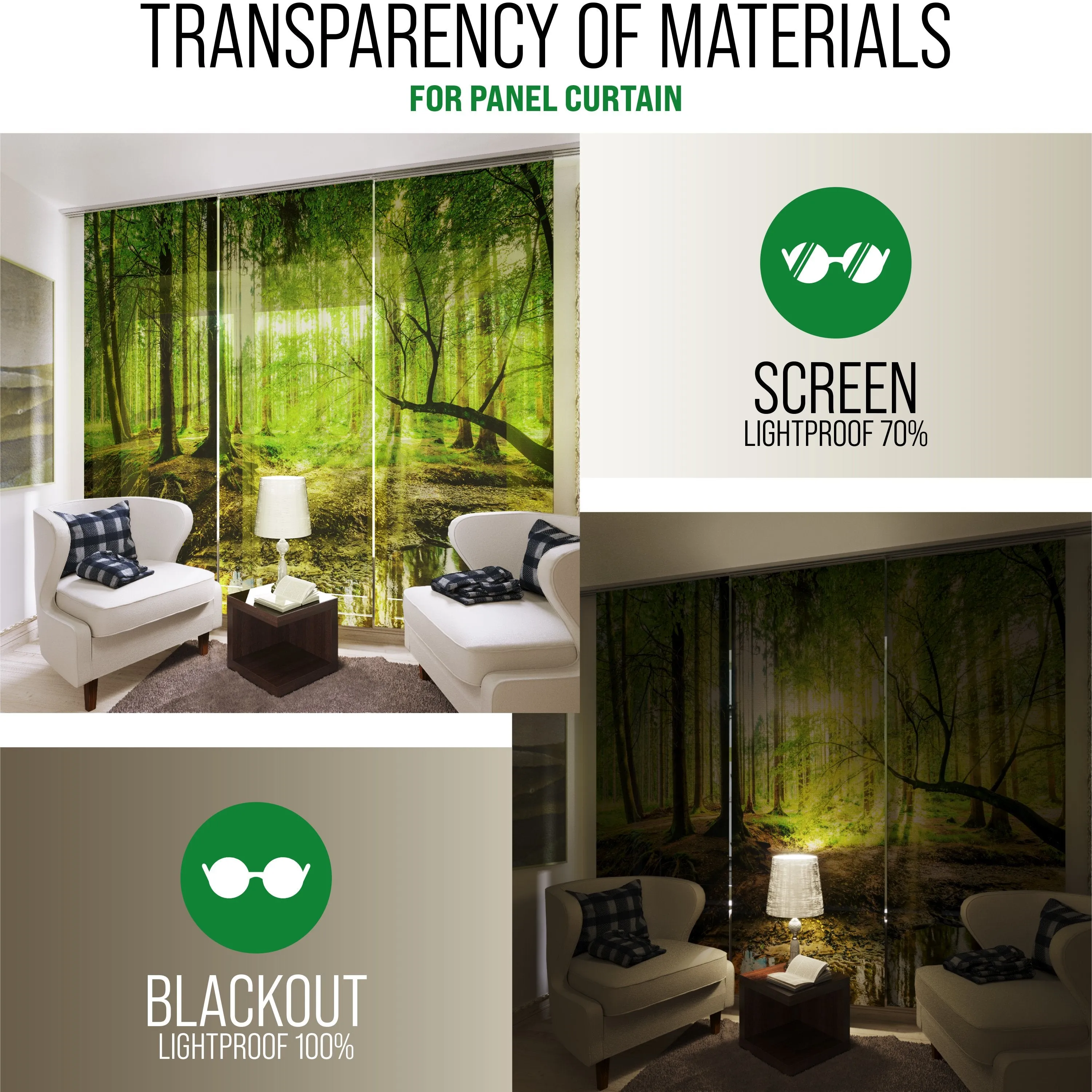 Set of 6 Panel Curtains Football Ball in Goal