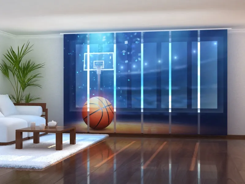 Sliding Panel Curtain Basketball Arena and Ball