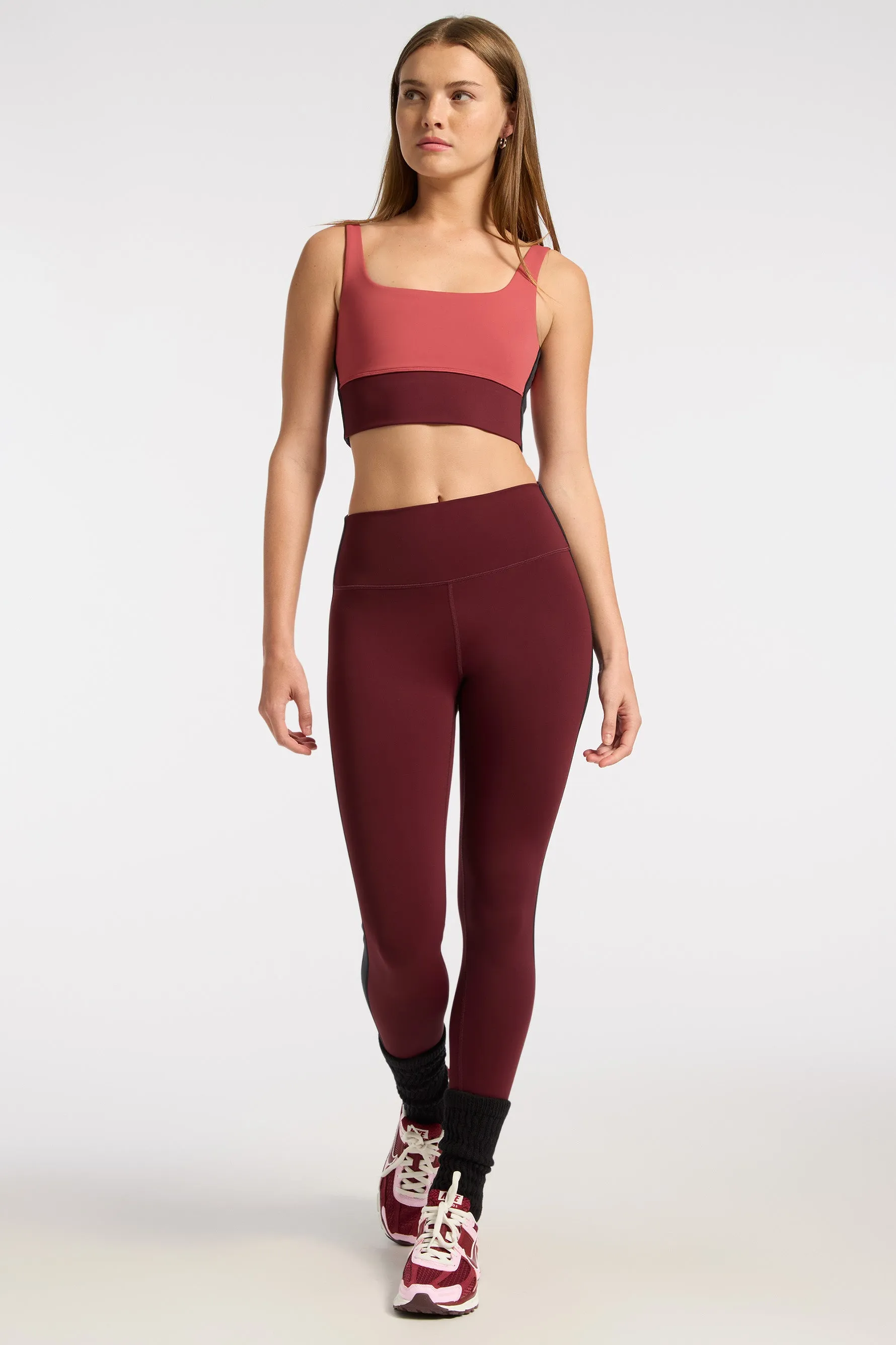 Striped Legging - Wine/black