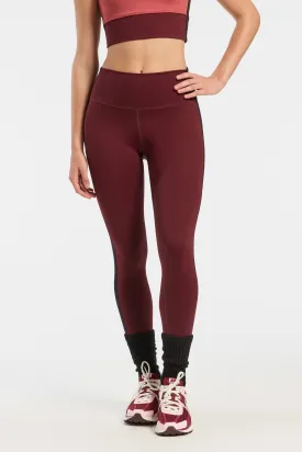 Striped Legging - Wine/black