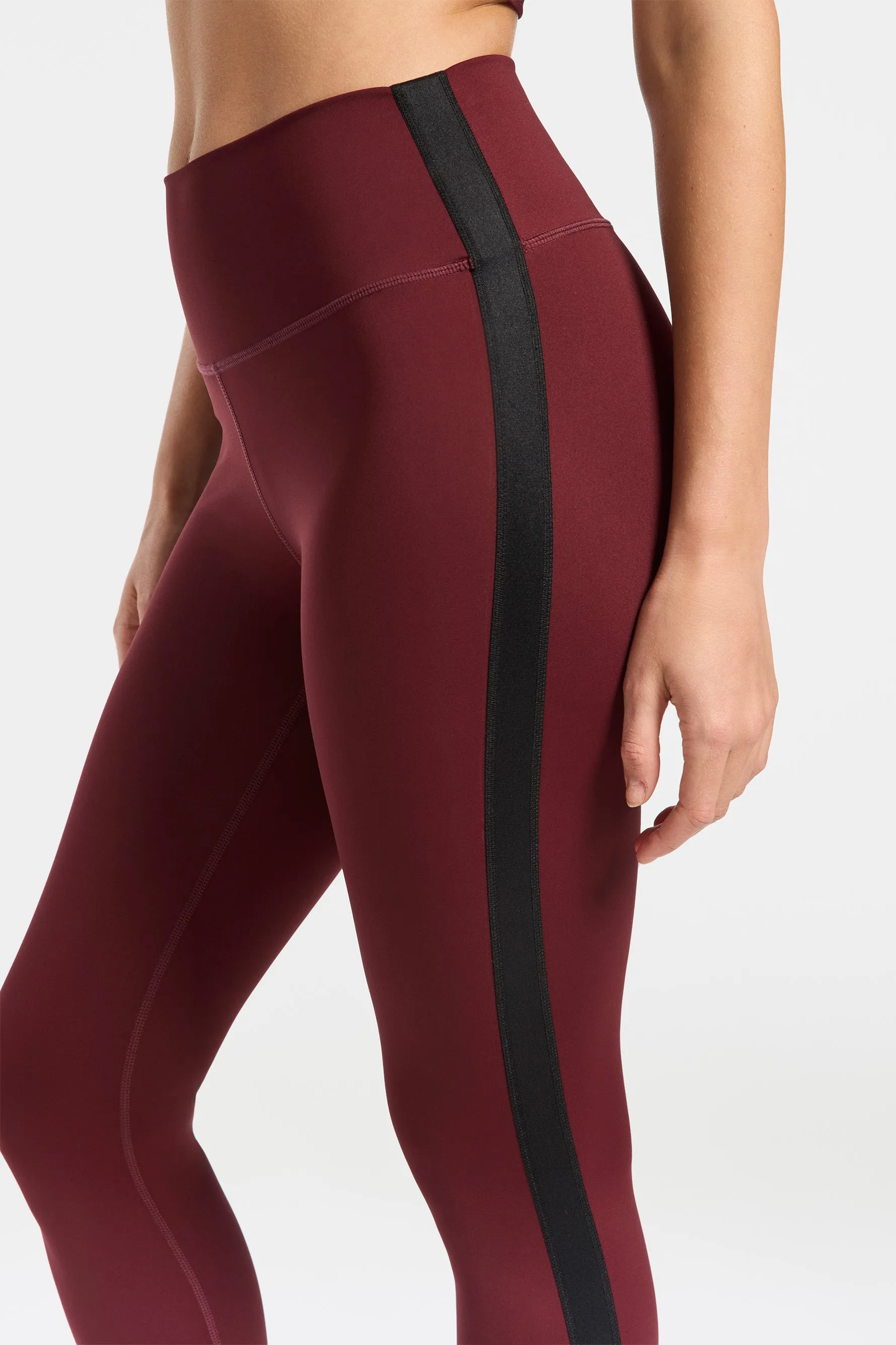 Striped Legging - Wine/black