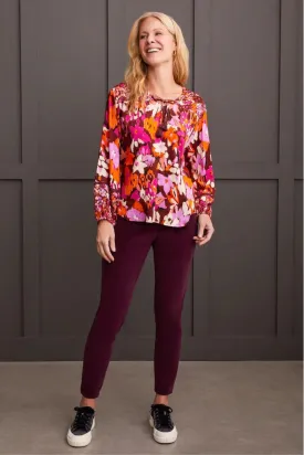 Tribal Brand Rum Combo Print Blouse