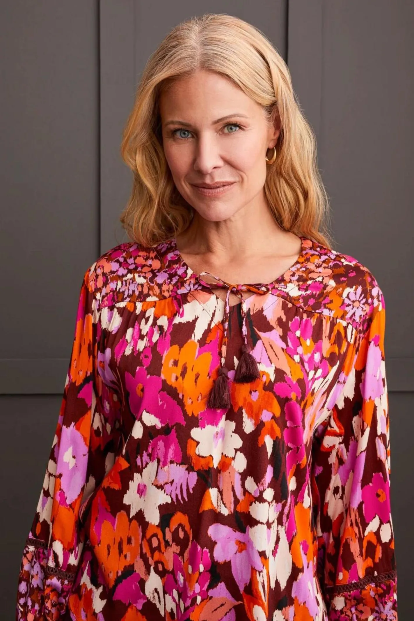 Tribal Brand Rum Combo Print Blouse