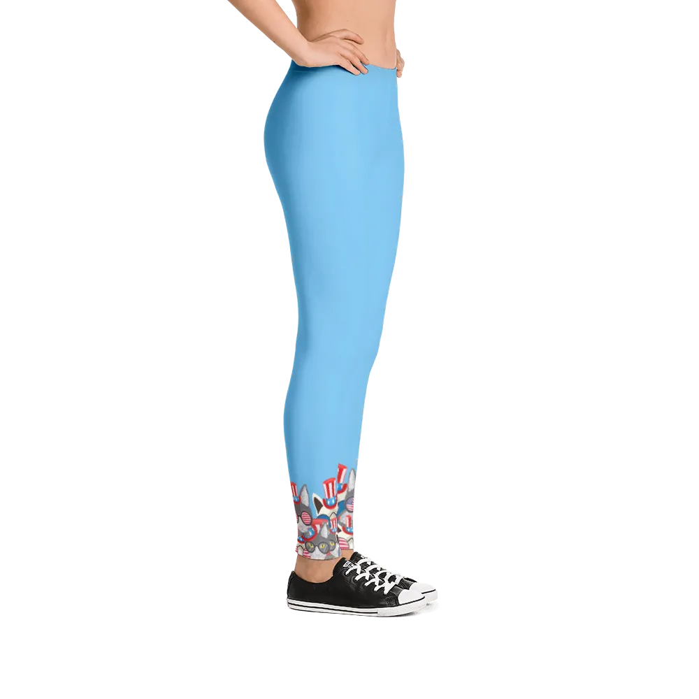 USA Cats on Bottom Leggings