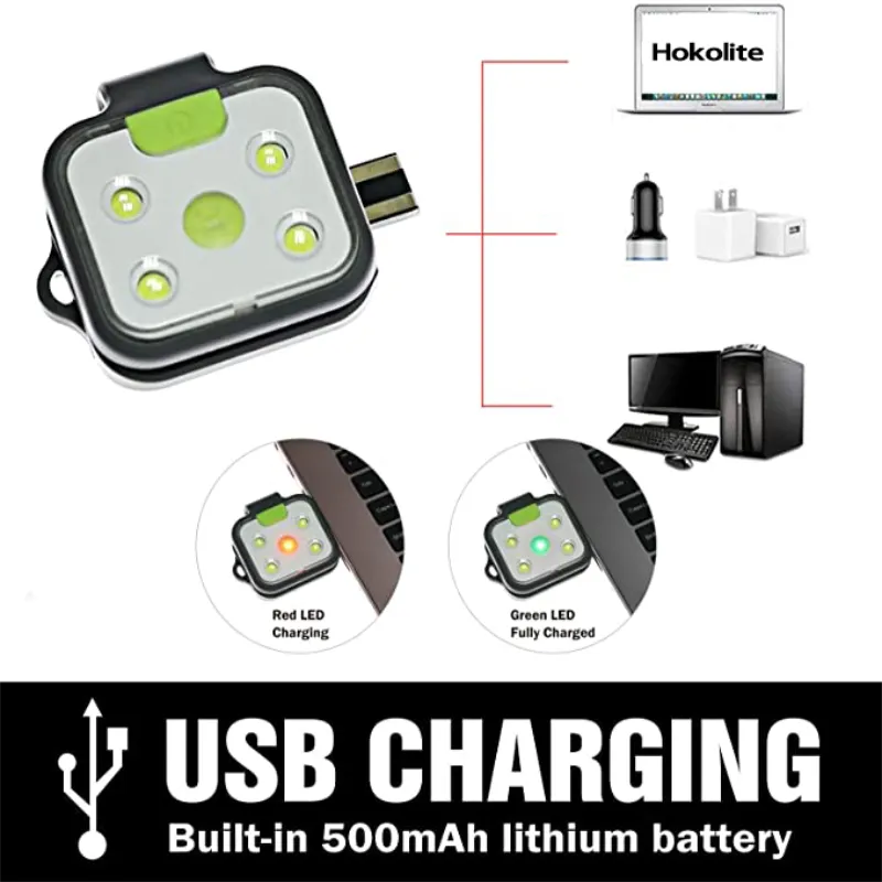 Waterproof Night Running Light With Clip On Flashlight
