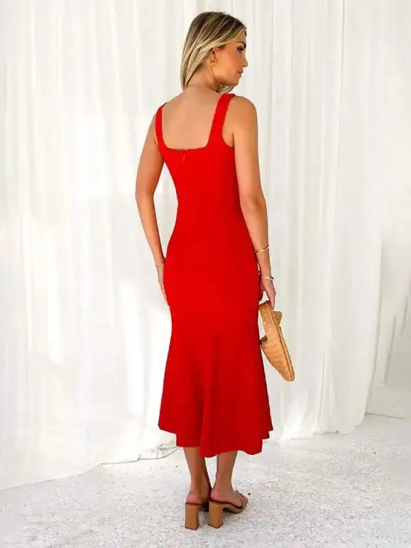 Women’s Square Neck Slim Elegant Mermaid Dress